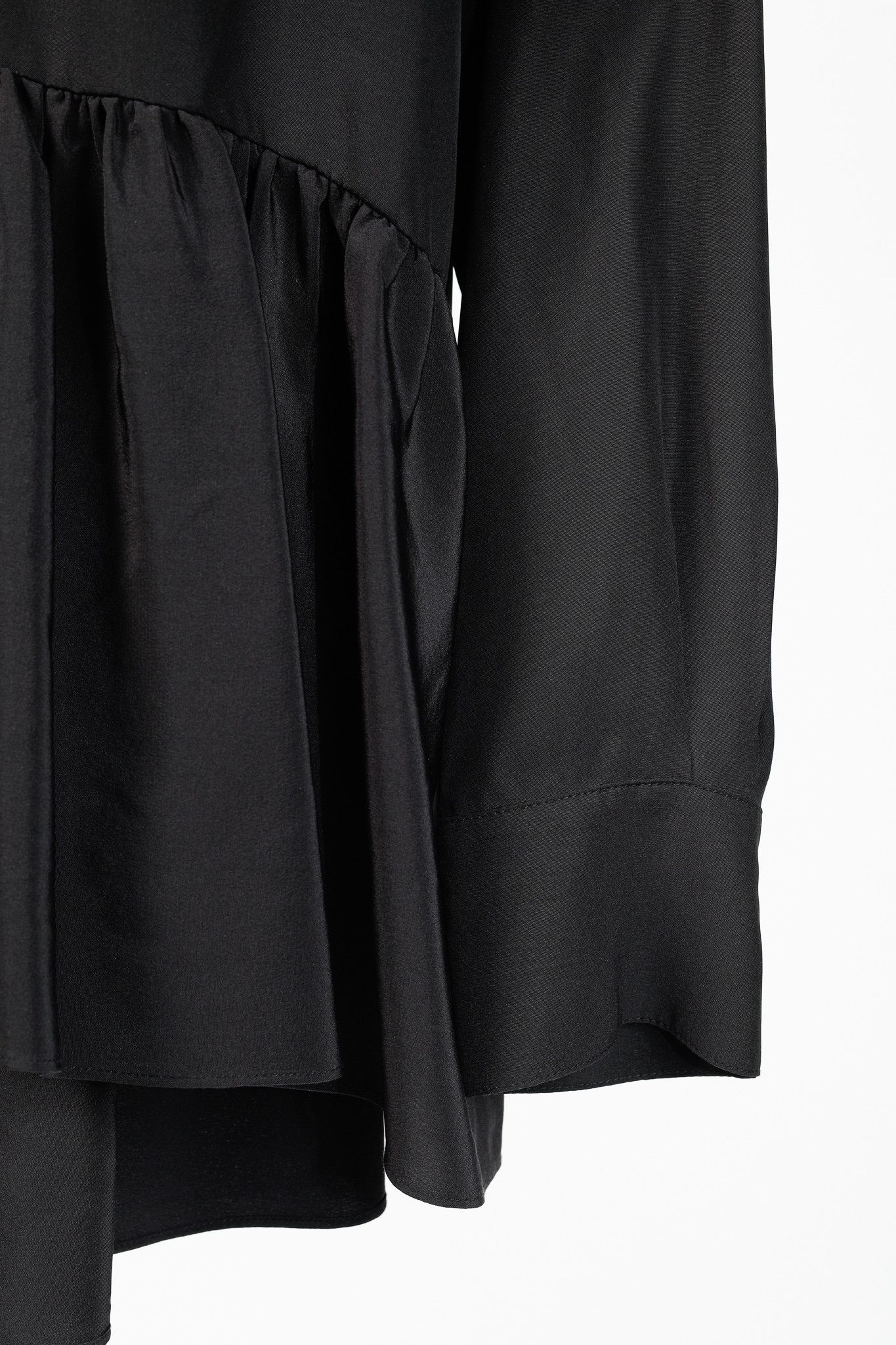 Tibi Tibi Black Silk CDC Peplum Top Size S / US 4 / IT 40 - 6 Thumbnail