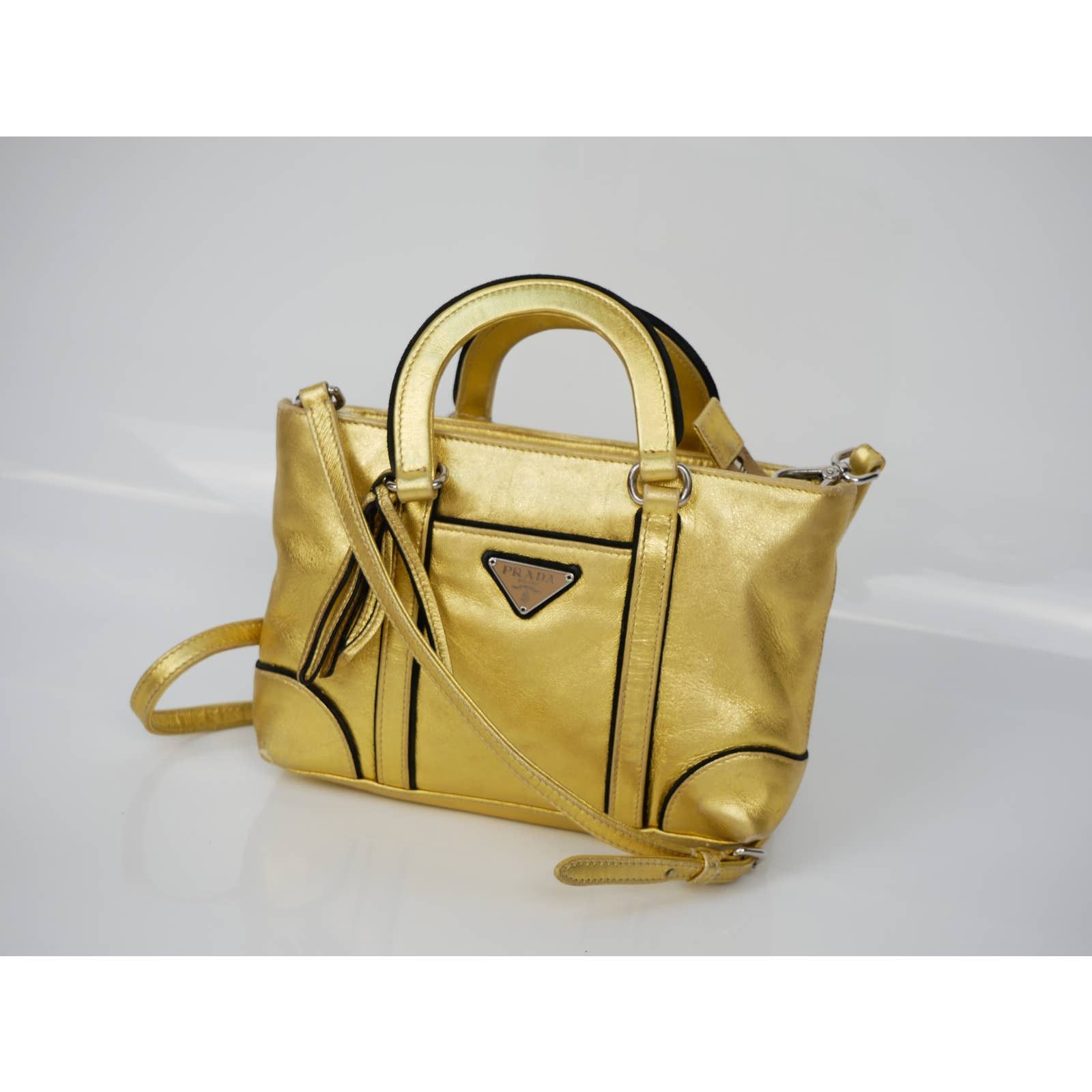 Prada Gold Metallic Shoulder Mini Bag