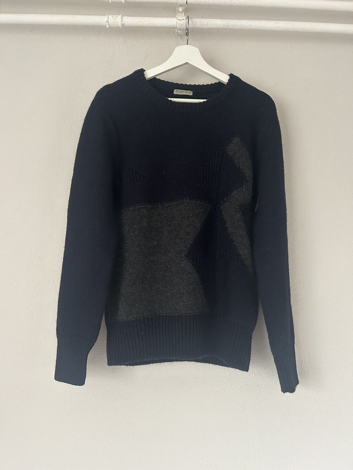 Image of Bottega Veneta Wool Knit Sweater in Navy, Men's (Size Small)