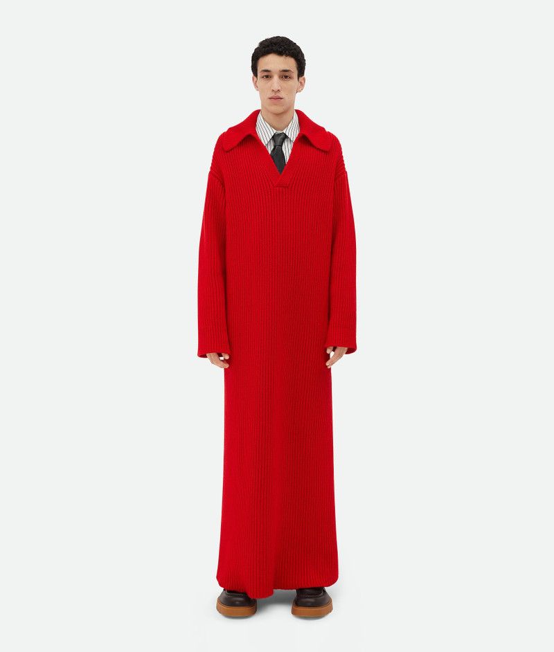 Bottega Veneta o1s1rm0326 Wool And Cashmere Dress in Red Size US XL / EU 56 / 4 - 4 Thumbnail