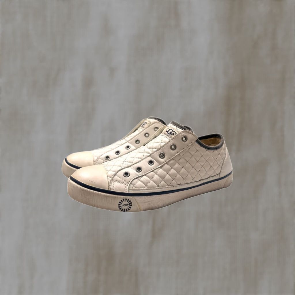 Ugg UGG Australia Women's Cream Quilted Leather Shearling Lined Size 9 Sneaker Mens Womens Girls Size US 8 / IT 38 - 1 Thumbnail