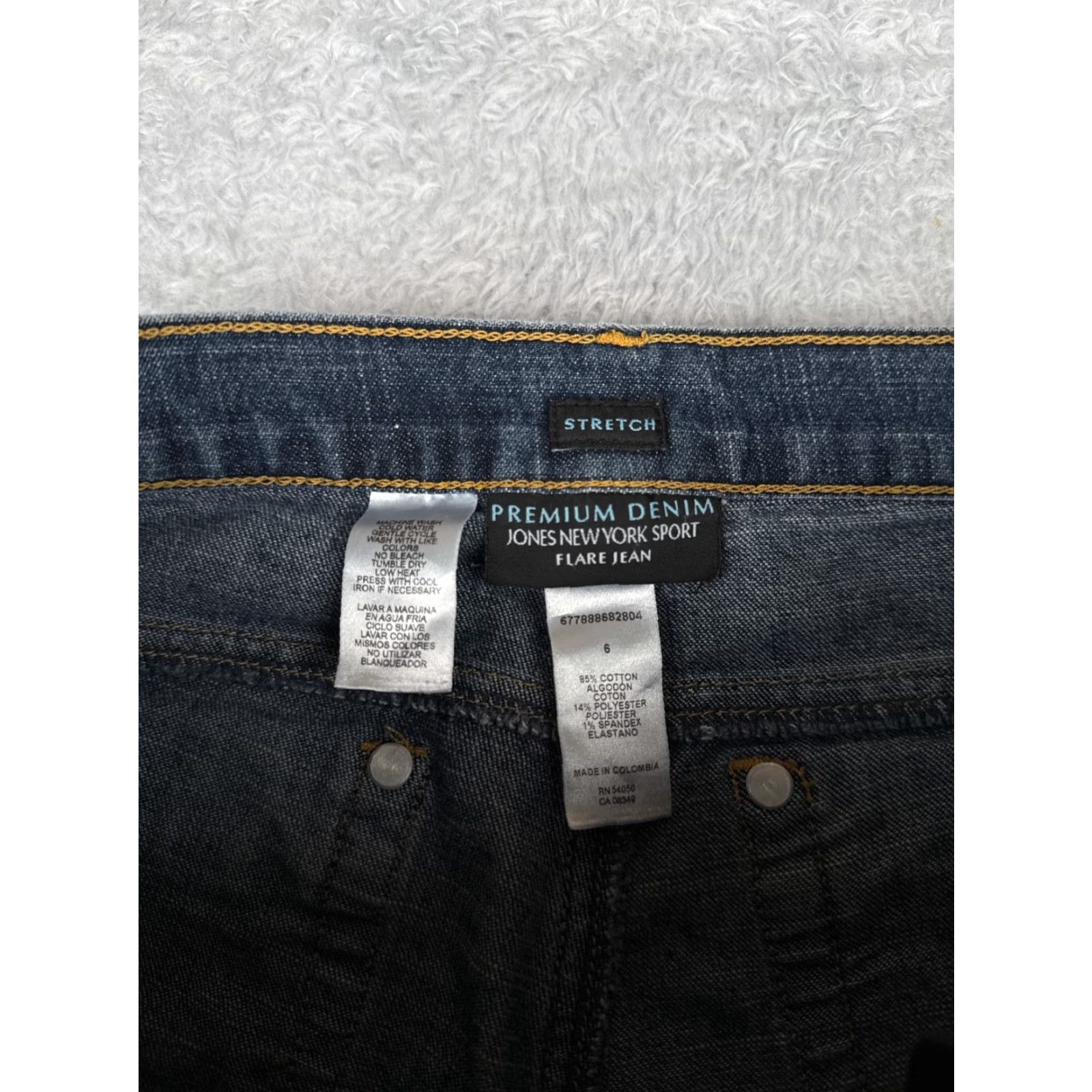 Jones New York Jones New York Sport Jeans Womens 6 Blue Denim Flared Cotton Blend Stretch 28x27 Size 28" / US 6 / IT 42 - 6 Thumbnail