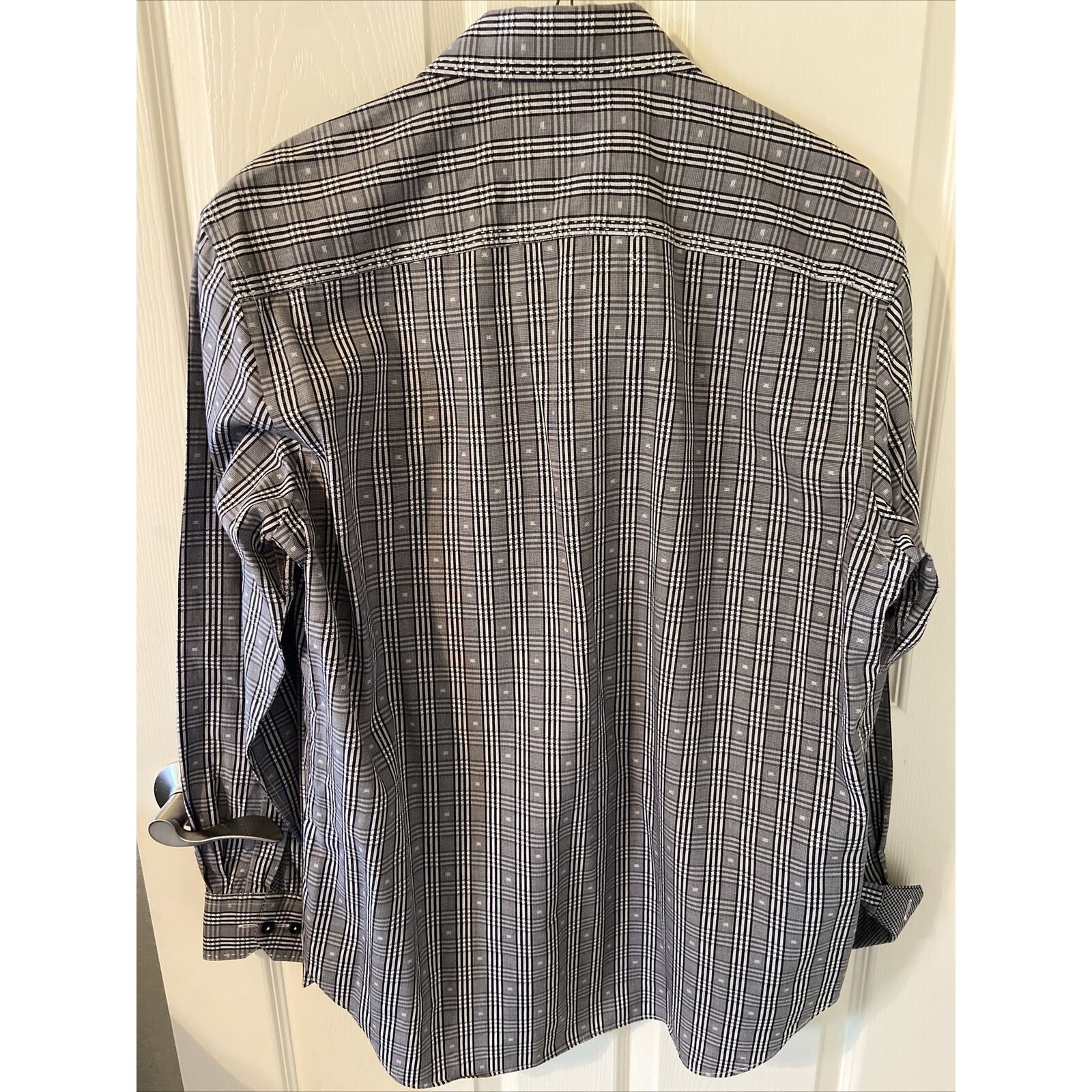 BUGATCHI Bugatchi Shaped Fit Long Sleeve Button Down Black Gray, XL Size US XL / EU 56 / 4 - 3 Thumbnail
