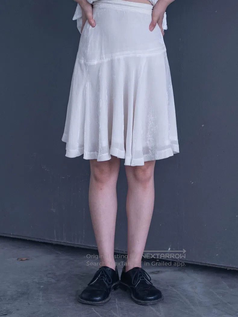 Comme des Garcons Comme Des Garcons size S White velvet skirt Size 23" - 5 Thumbnail