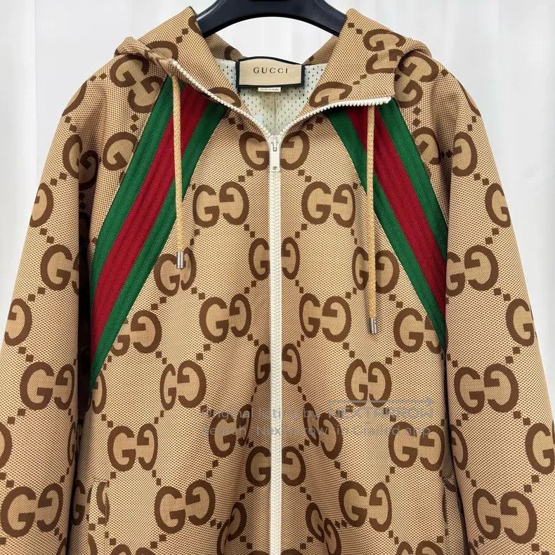 Gucci Gucci Brown old flower full print webbing zipper jacket Size US M / EU 48-50 / 2 - 3 Thumbnail