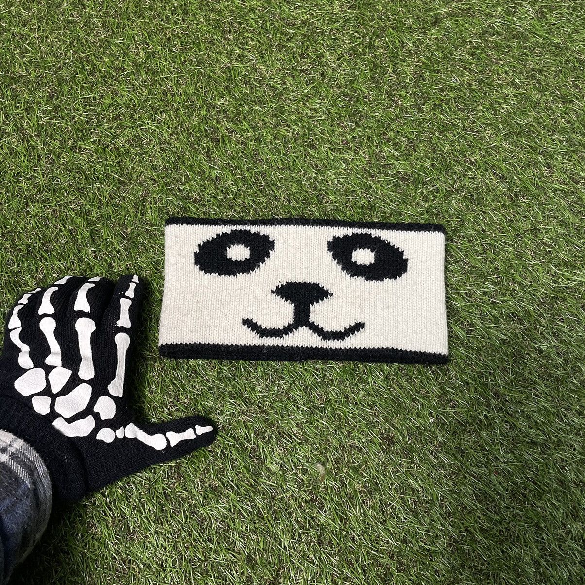 Vintage Vintage Y2K Panda Face Graphic Knit Beanie Punk Cream OS Size ONE SIZE - 1 Thumbnail
