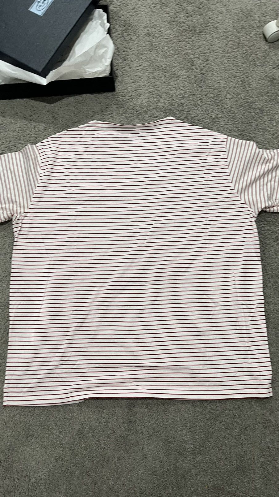 Prada Prada RedStriped cotton T-shirt / XXL Worn ONCE Size US XXL / EU 58 / 5 - 4 Thumbnail