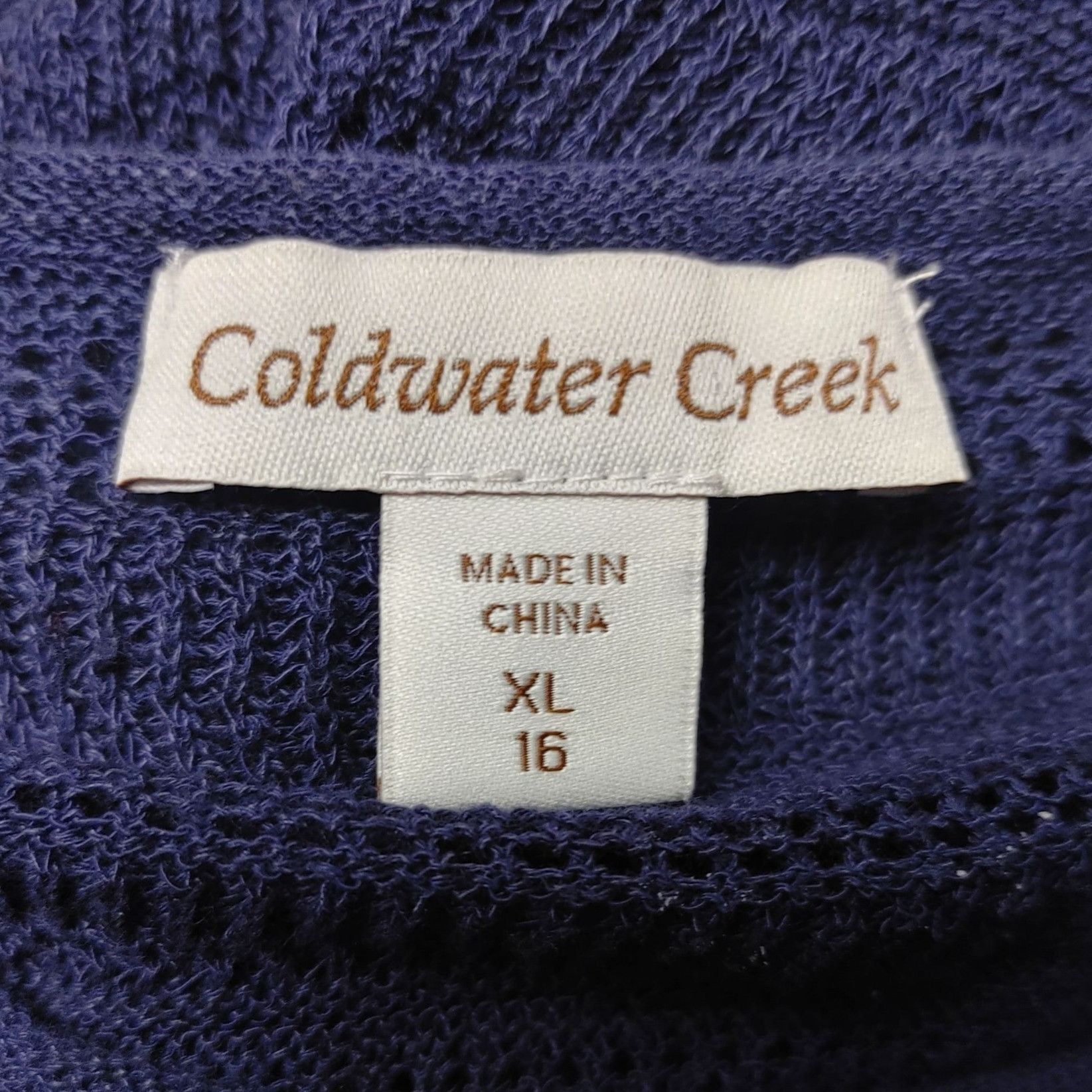 Coldwater Creek Coldwater Creek Women's navy Blue Knit T-Shirt Top XL (16) Size XL / US 12-14 / IT 48-50 - 3 Thumbnail