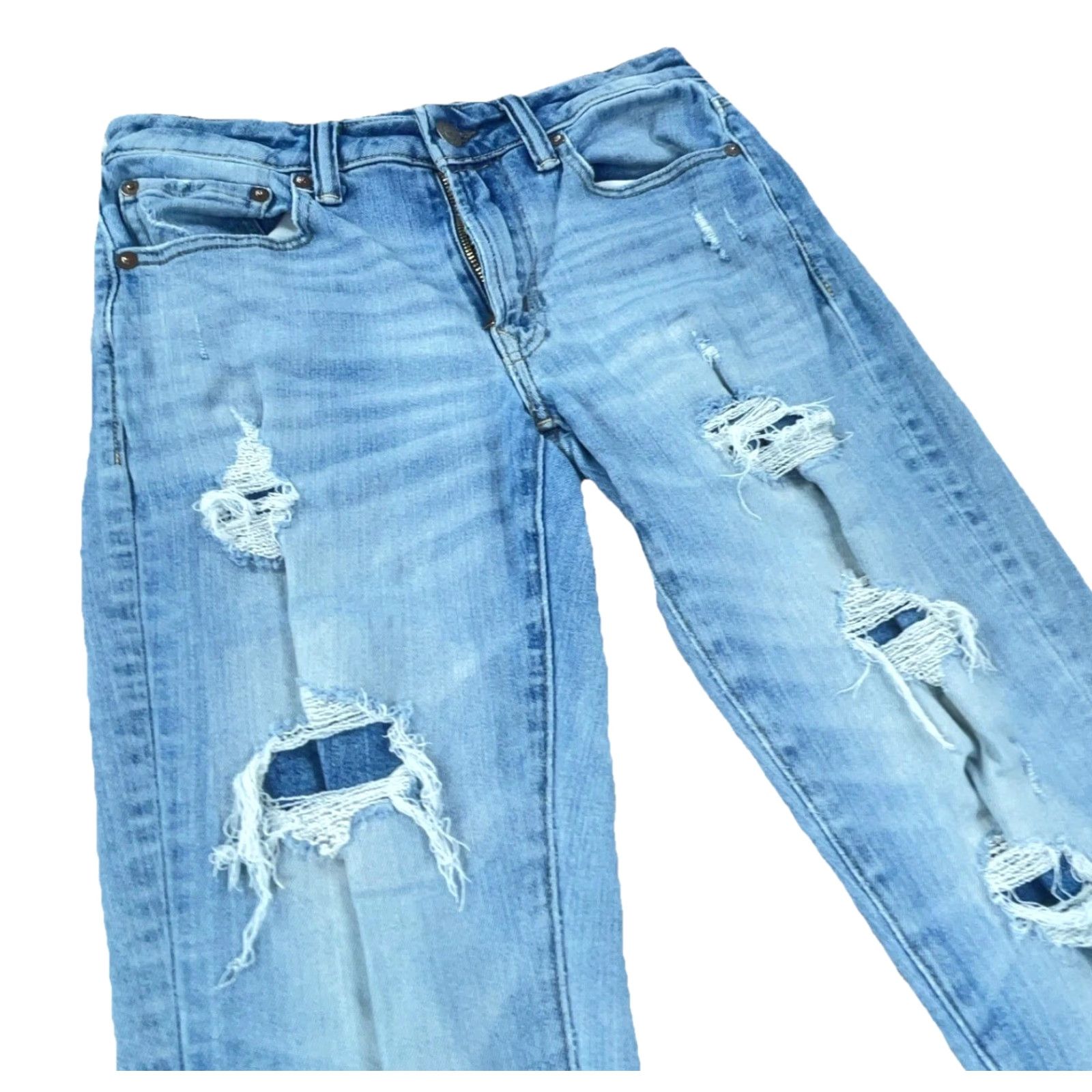American Eagle Outfitters American Eagle Jeans Men 29x32 Slim Fit Med Wash Faded Ripped Holes Airflex Z Size US 29 - 4 Thumbnail