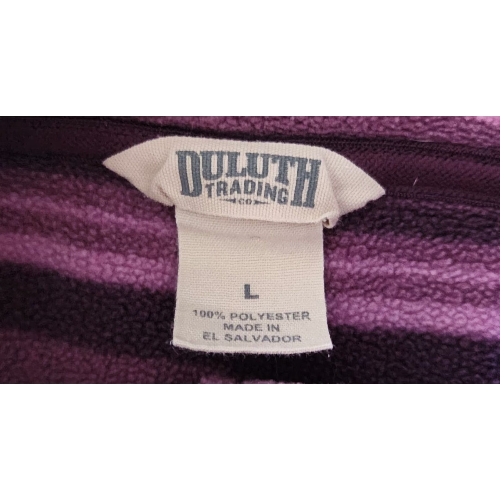 Duluth Trading Company Duluth Trading Co Women Purple Striped 1/4 Snap Button Pullover Fleece Size L Large Womens Sweater Long Sleeve/Size L Size L / US 10 / IT 46 - 3 Thumbnail
