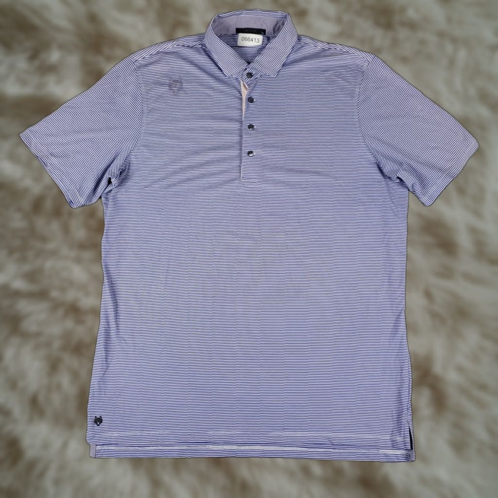 Vintage Greyson Polo Shirt Mens XL Blue Striped Wolf Golf Short Sleeve Polo Size US XL / EU 56 / 4 - 1 Thumbnail