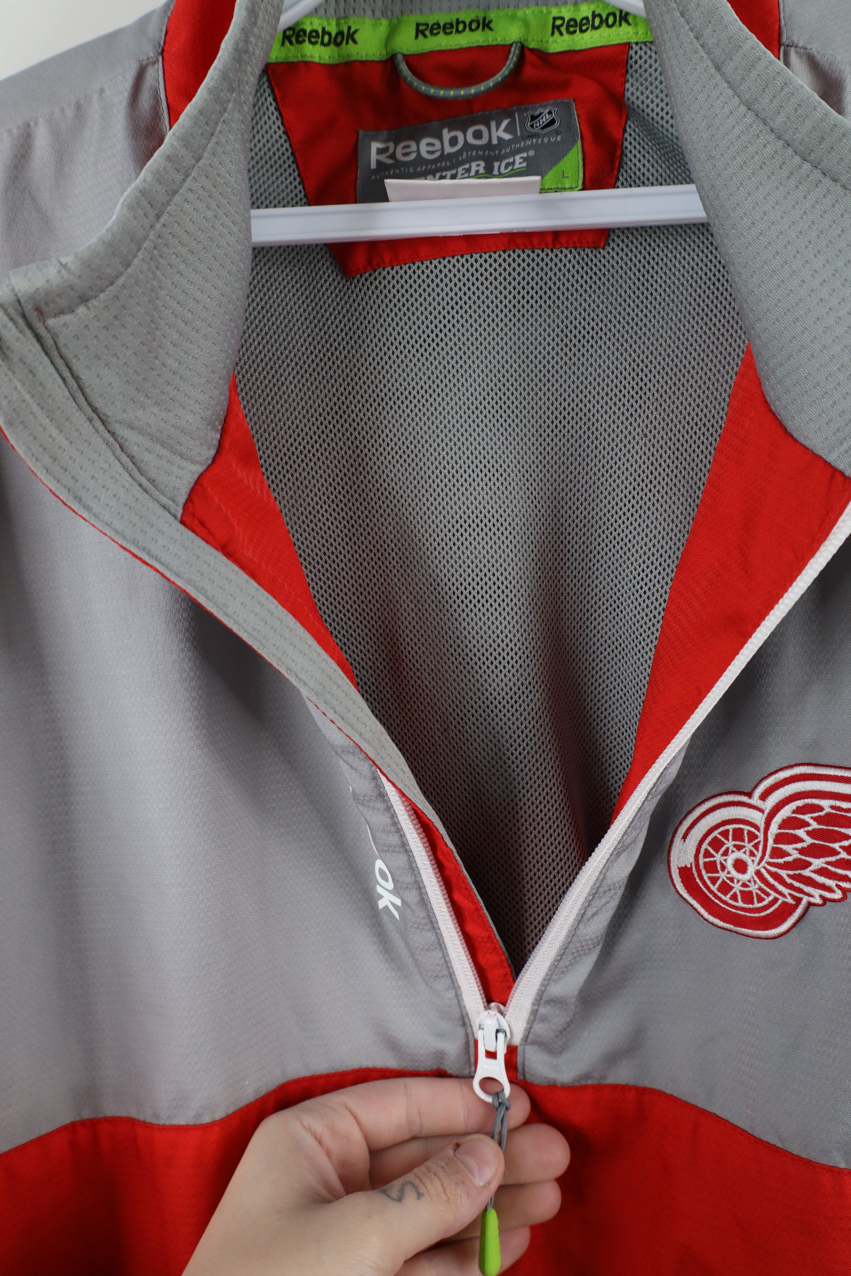 Reebok × Vintage Reebok Center Ice Red Wings Hockey Half Zip Pullover Jacket Size US L / EU 52-54 / 3 - 10 Thumbnail