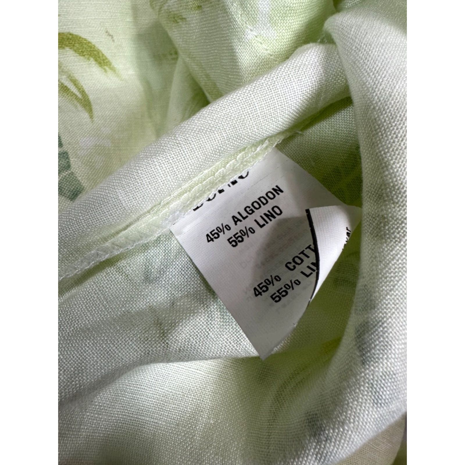 Vintage Bohio Mens Button-Up Short Sleeve Linen Blend Green Palm Tree Print Shirt M Size US M / EU 48-50 / 2 - 7 Thumbnail