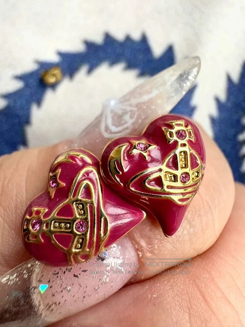 Vivienne Westwood Vivienne Westwood Red Enamel Heart Earrings. Size ONE SIZE - 4 Thumbnail