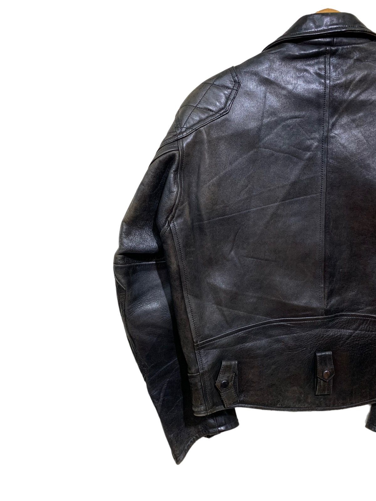 Japanese Brand 🔥HAROLD GEAR DOUBLE COLLAR BIKERS LEATHER JACKET Size US M / EU 48-50 / 2 - 6 Thumbnail