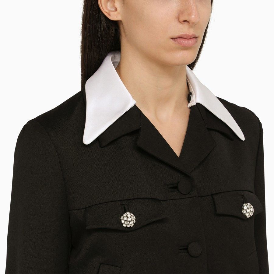 Prada o1d2blof0924 Wool Single-breasted Jacket in Black Size S / US 4 / IT 40 - 4 Thumbnail