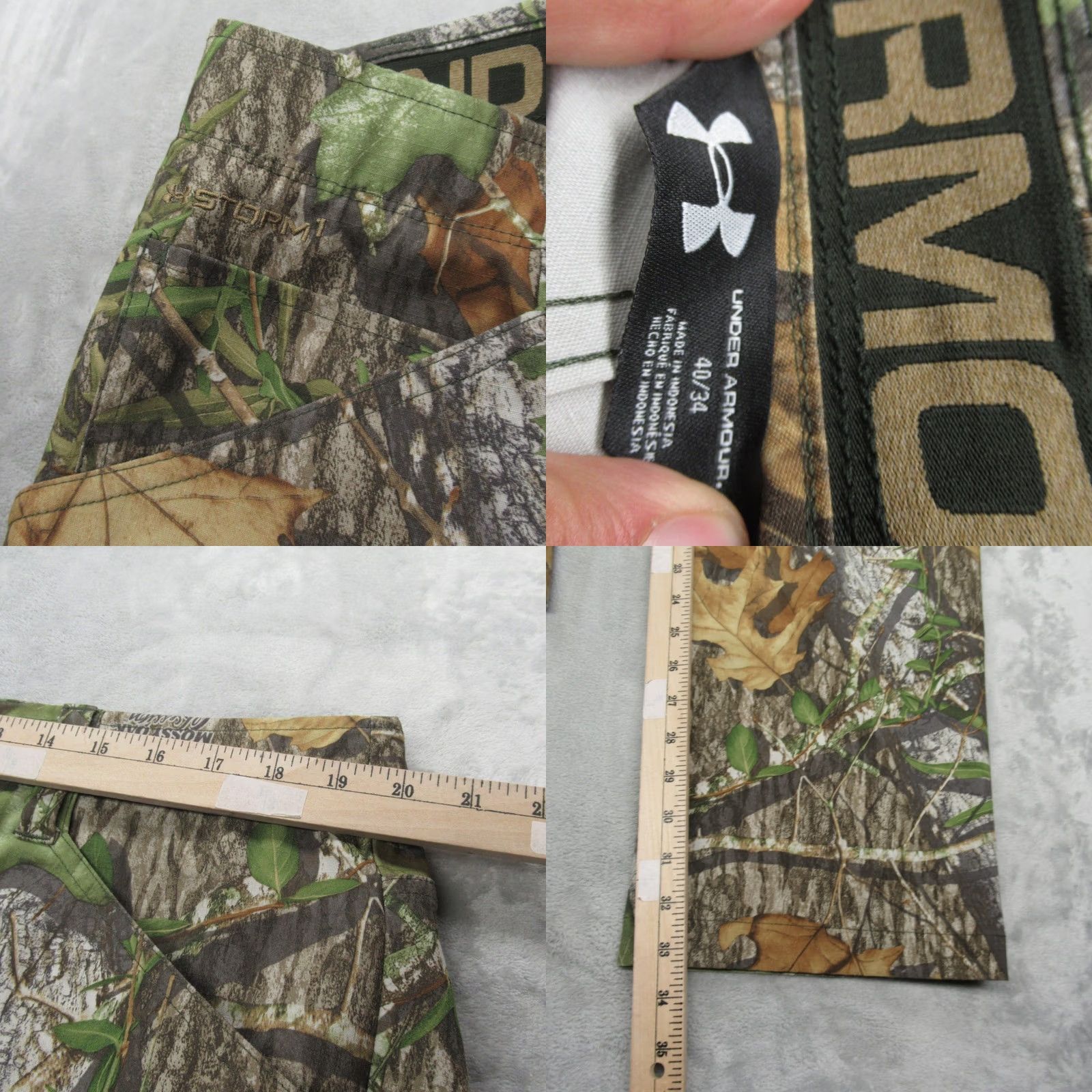 Under Armour Under Armour Pants Men 40x33 Mossy Oak Obsession Storm Camo Water Resistant Boot Size US 40 / EU 56 - 9 Thumbnail