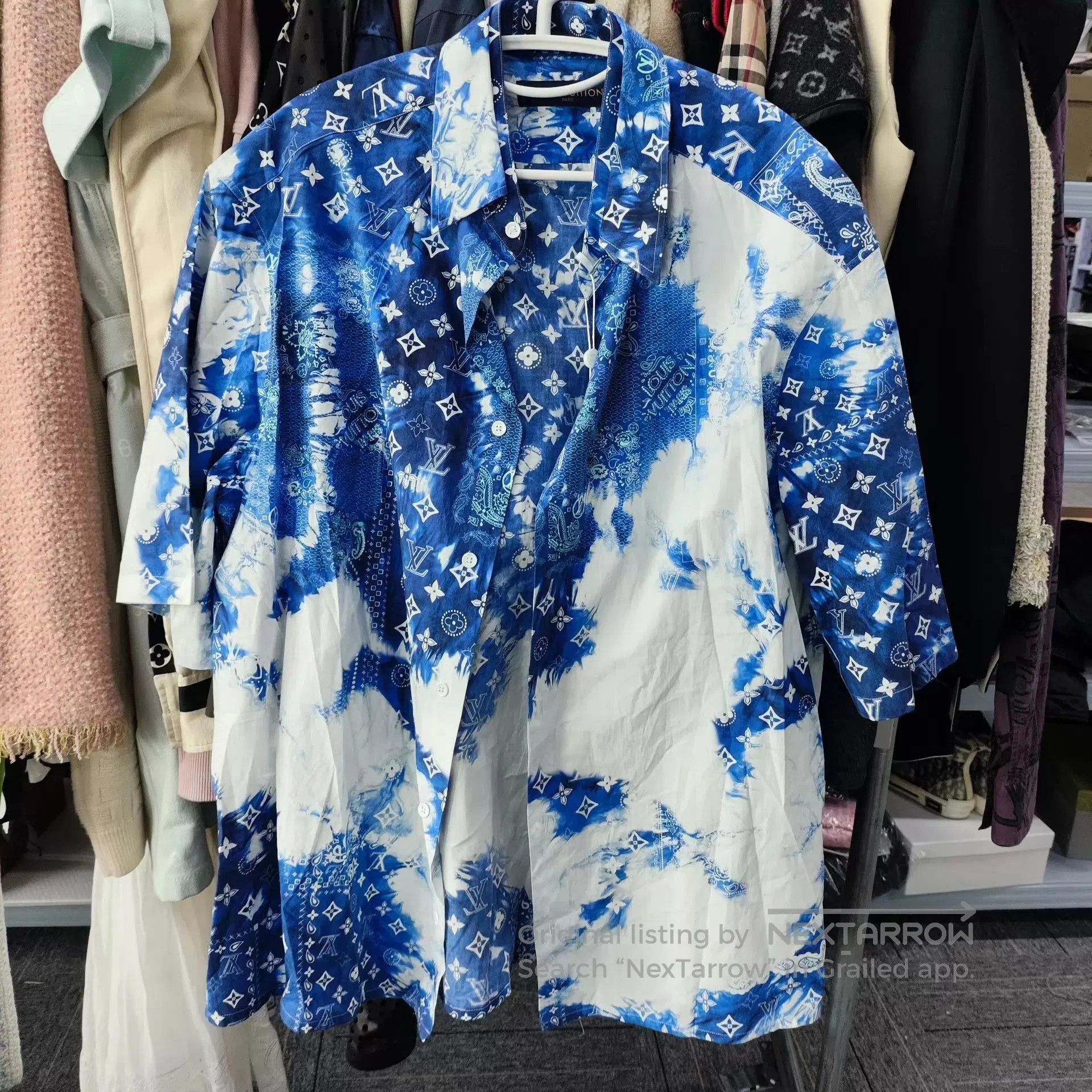 Louis Vuitton Blue Printed Short Sleeve Button. Size US XXL / EU 58 / 5 - 1 Thumbnail
