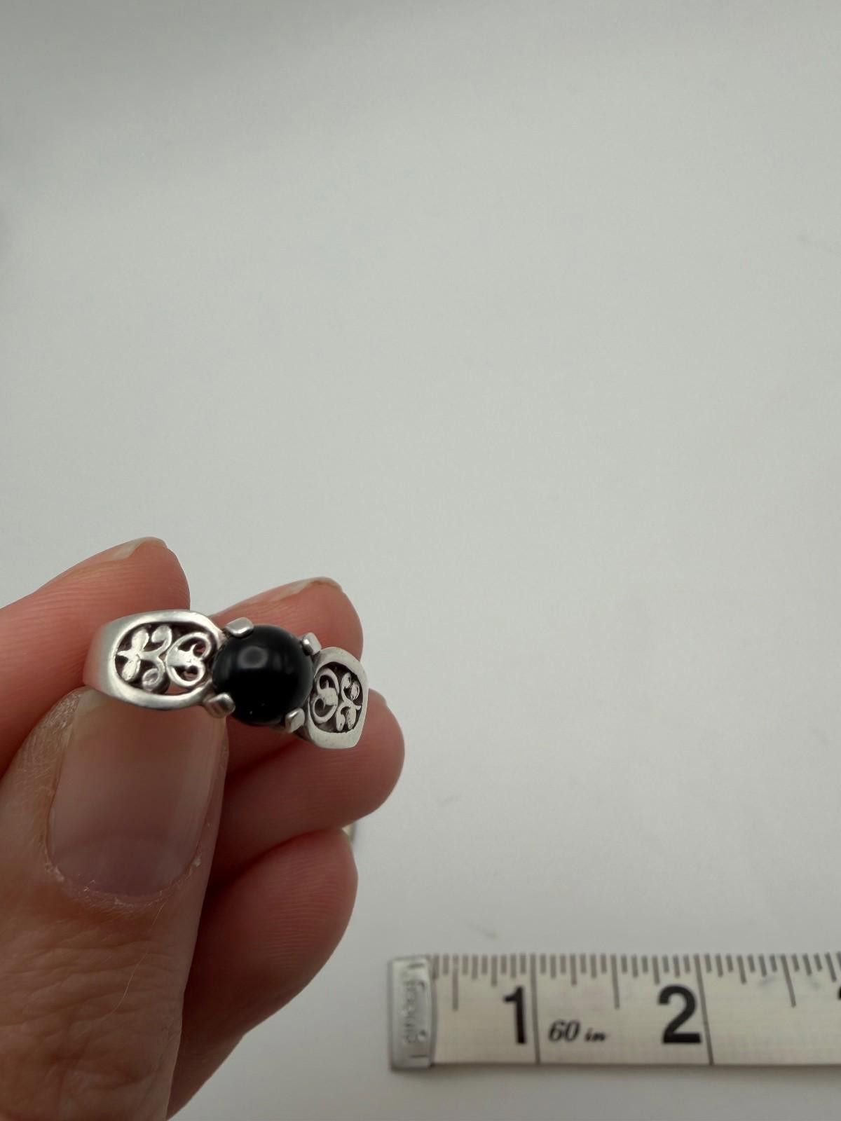 If Six Was Nine Sterling Silver 925 Ring Black Onyx Cabochon Scroll Size 6.5 Size ONE SIZE - 4 Thumbnail