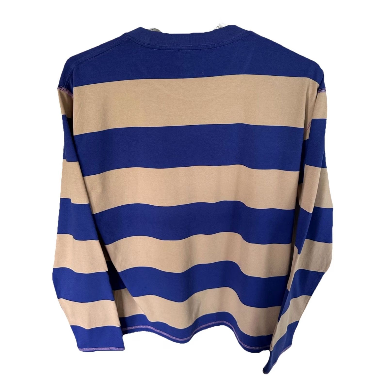 Heaven by Marc Jacobs Heaven by Marc Jacobs T-Shirt Long Sleeve Graphic Multicolor XL Mens Unisex Adults Beige Blue Striped Pattern 90s (Very RARE) Size XL / US 12-14 / IT 48-50 - 6 Thumbnail