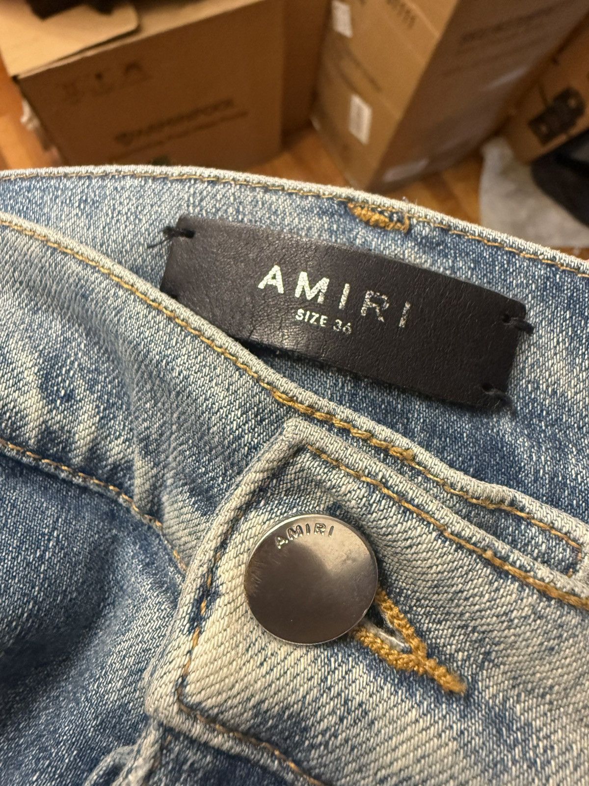 Amiri Amiri Tie Die Patches Blue Jeans sz 36 Size US 36 / EU 52 - 13 Thumbnail