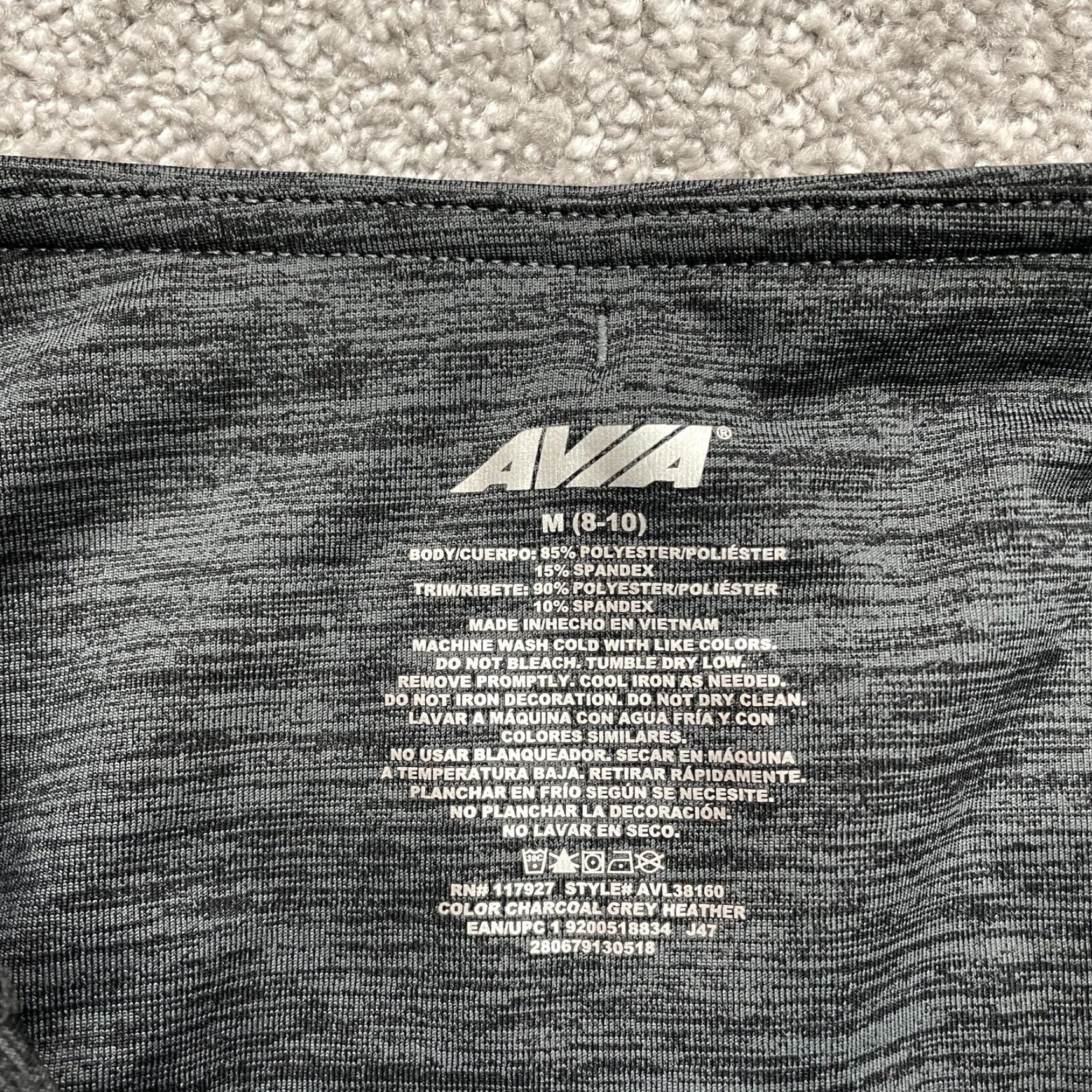 Avia Avia Leggings Womens Cropped Athletic Gray M Medium High Rise Yoga Gym 28x26 Stretch Breathable Compression Lightweight Size 32" / US 10 / IT 46 - 5 Thumbnail