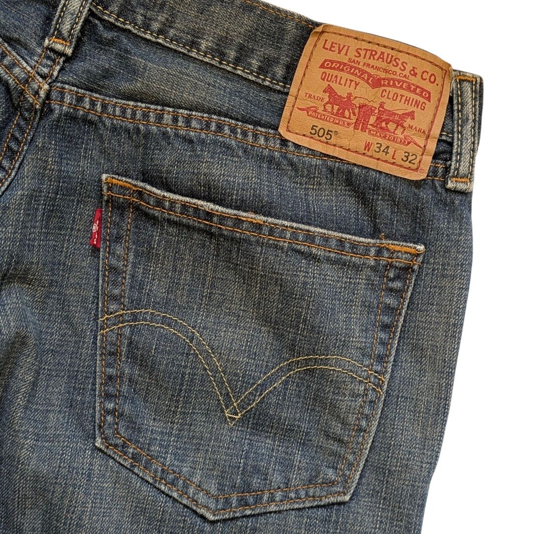 Levi's LEVI STRAUSS 505 Straight Leg Levi's Blue Jeans Men's 34x32 Size US 36 / EU 52 - 6 Thumbnail