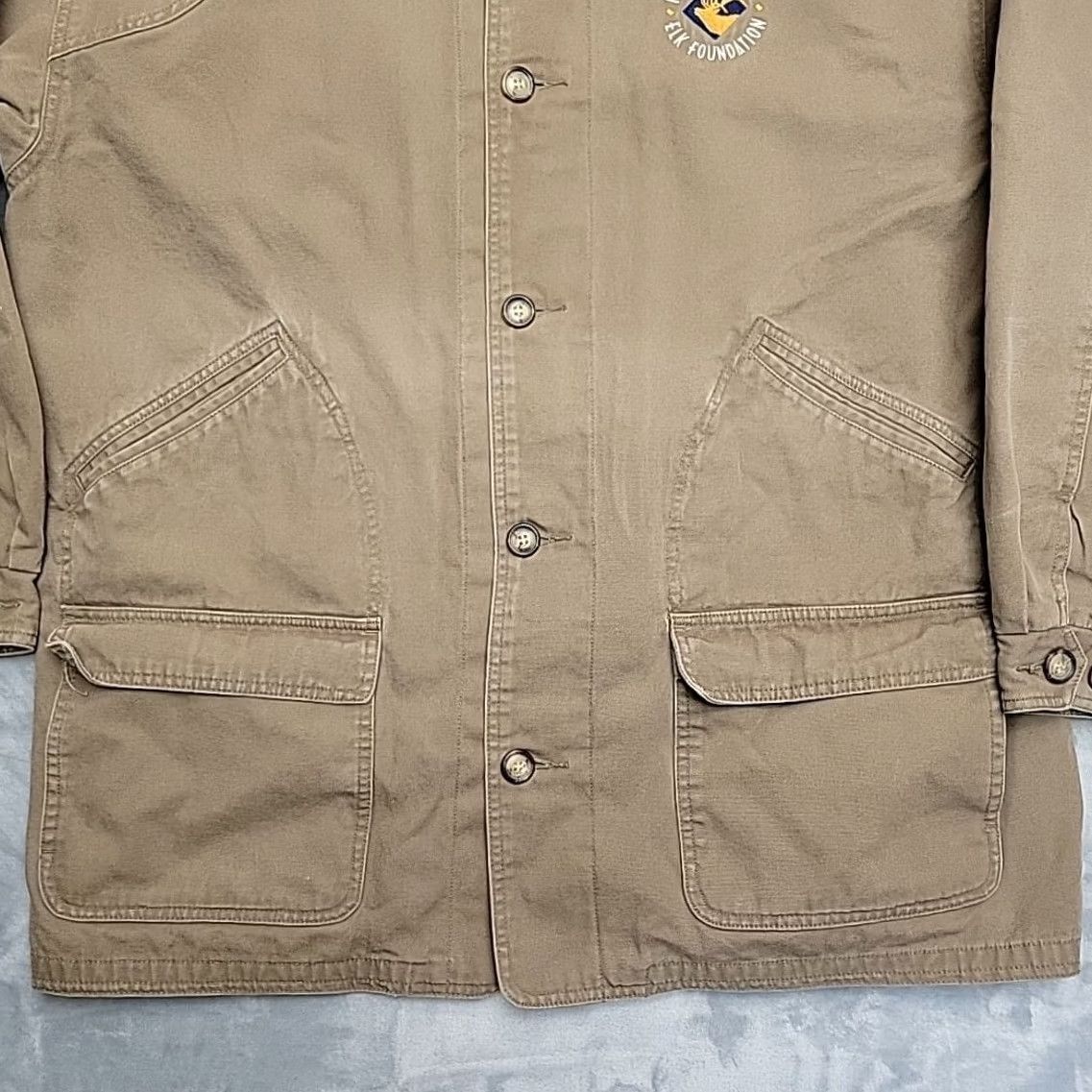 Vintage Rocky Mountain Elk Foundation Chore Jacket Men XL Canvas Barn Work Flannel Lined Size US XL / EU 56 / 4 - 2 Thumbnail