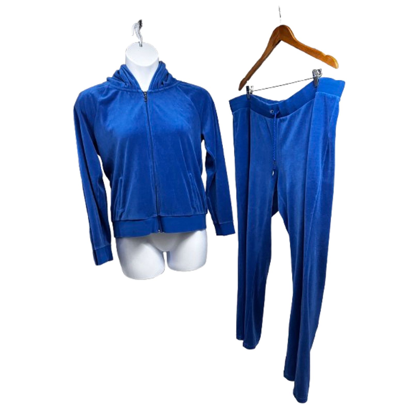 Juicy Couture Vintage Y2K Juicy Couture Blue Velour Relaxed Tracksuit XL Size XL / US 12-14 / IT 48-50 - 2 Thumbnail