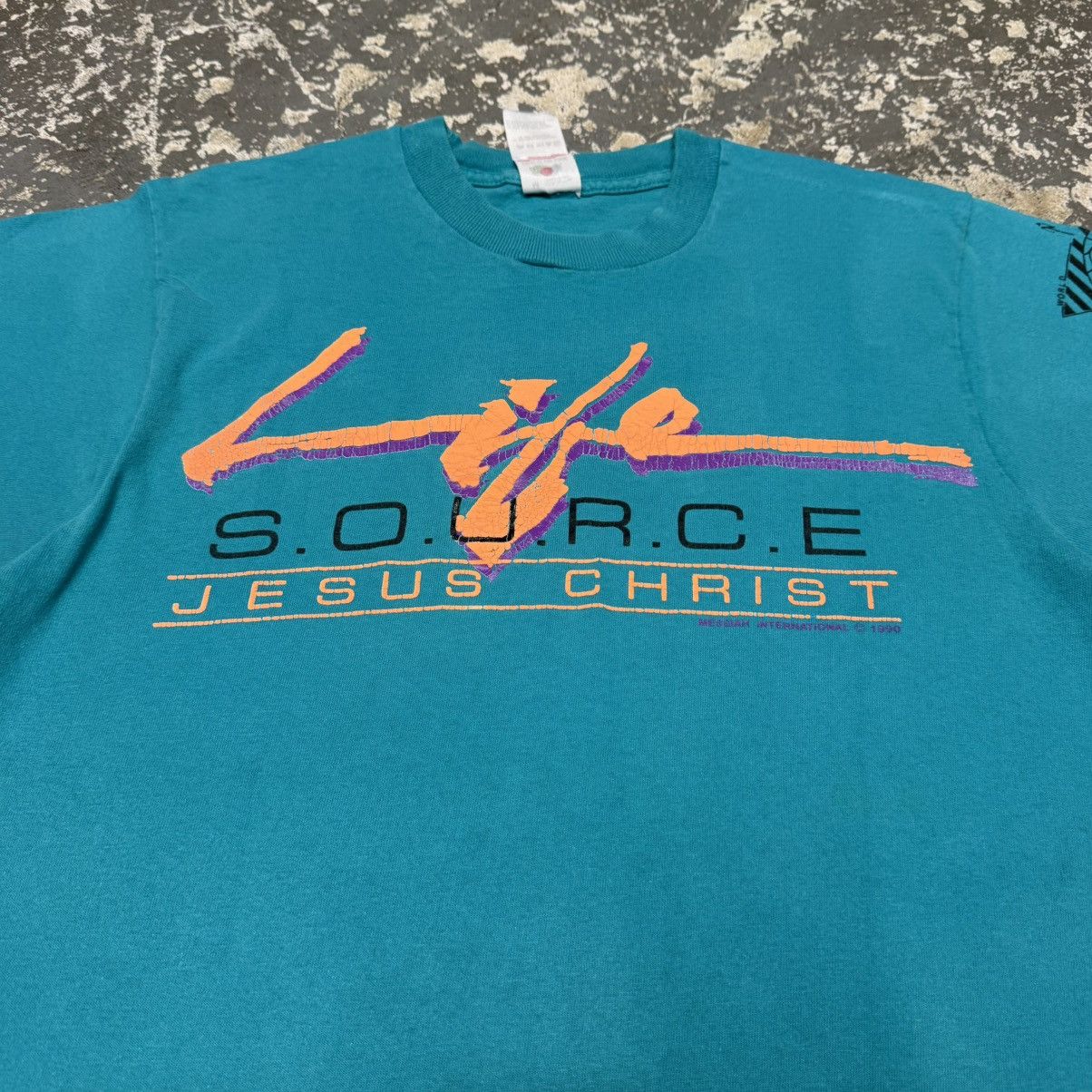Vintage Vintage Life Source Jesus Christ 90s Blue Tshirt Size US M / EU 48-50 / 2 - 8 Thumbnail