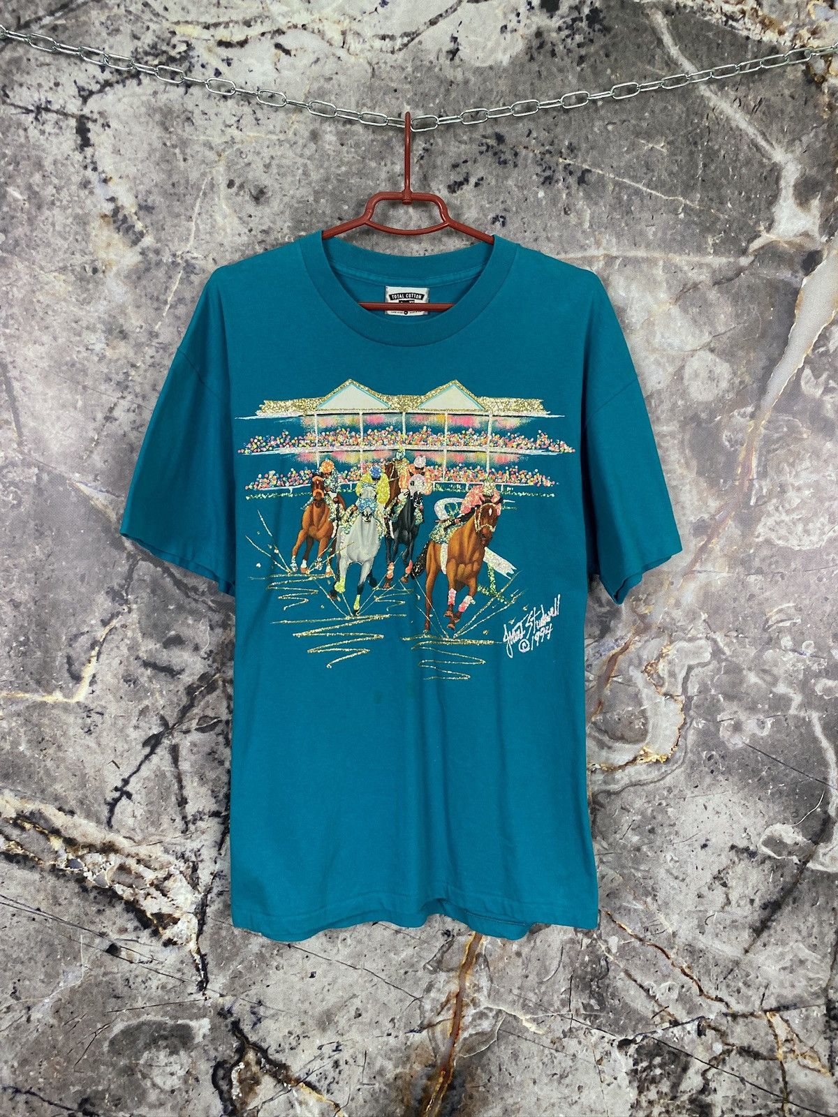 Lee × Vintage Men’s Lee 1994 T-Shirt Horse Racing Size XL Size US XL / EU 56 / 4 - 1 Thumbnail