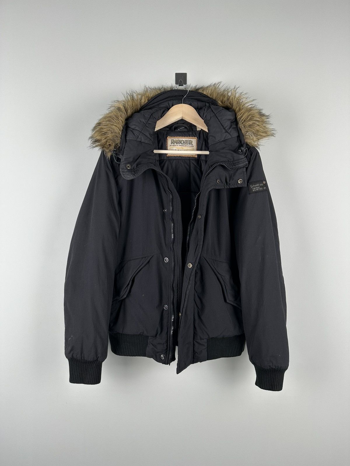 Schott Y2k Schott Rabbit Hood Bomber Jacket Size US M / EU 48-50 / 2 - 2 Thumbnail