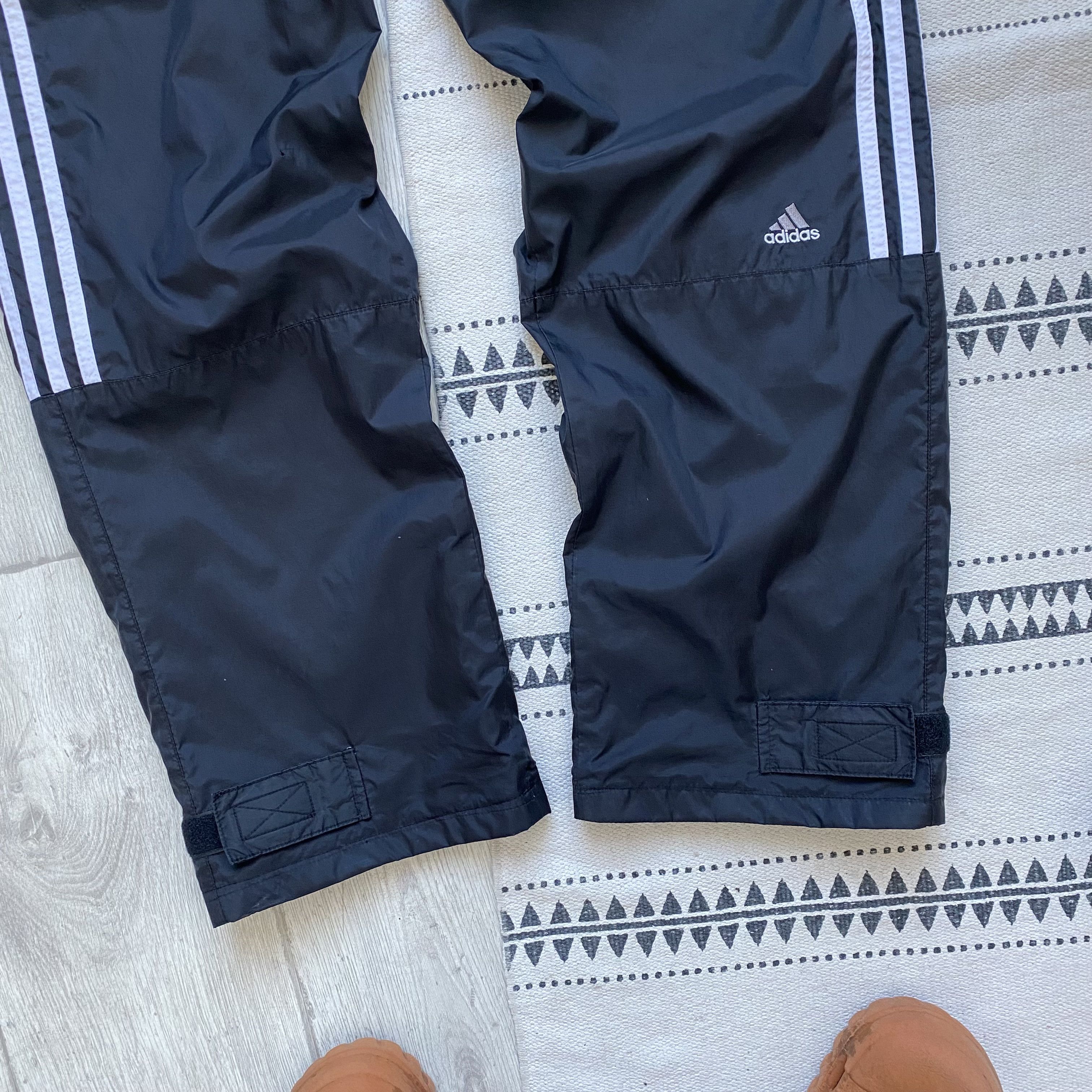 Adidas ⚫️ Vintage 90s Adidas Nylon track Pants Retro Drill Size US 32 / EU 48 - 2 Thumbnail