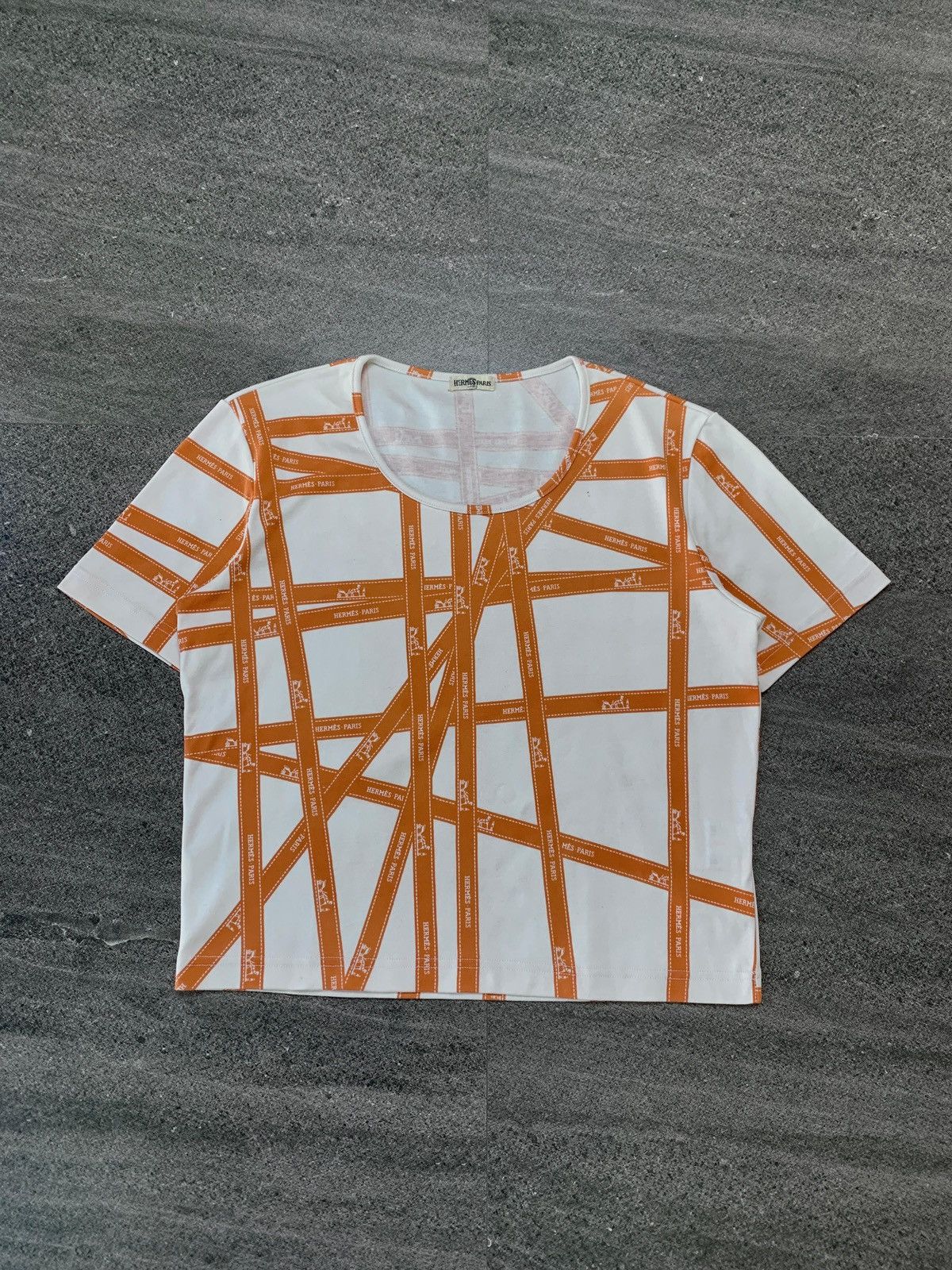 Hermes FREE TAX! 2000s Ribbon Tape Allover Printed Top Size US S / EU 44-46 / 1 - 1 Thumbnail