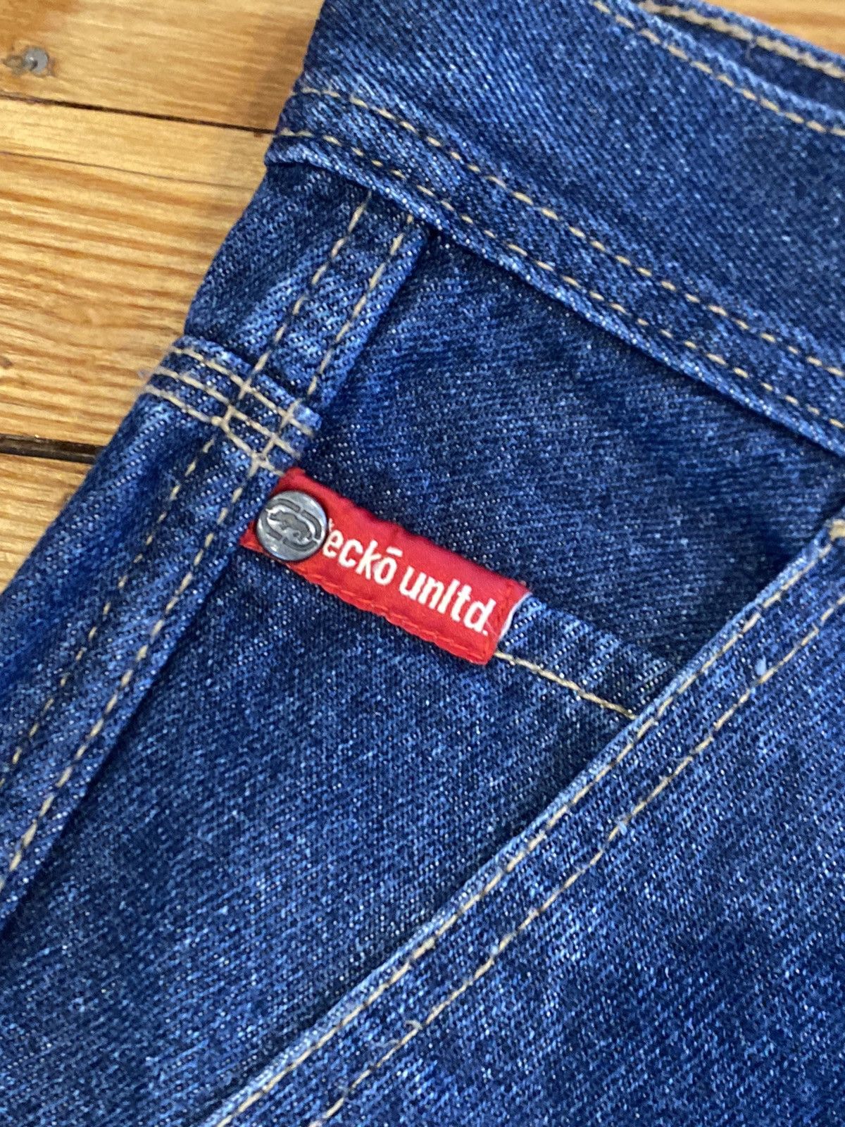 Ecko Unltd. Echo denim jean shorts jorts blue size 36 y2k vintage 1990s Size US 36 / EU 52 - 4 Thumbnail
