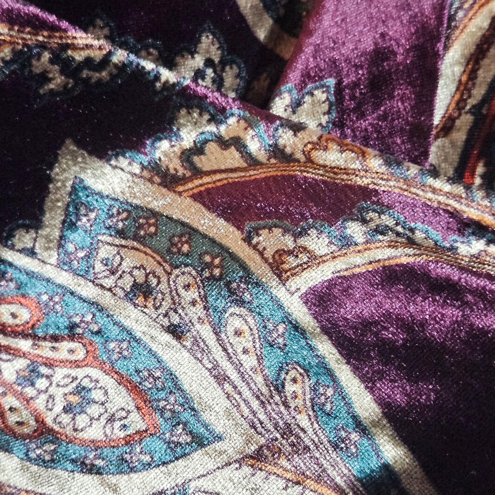 Lauren Ralph Lauren Lauren RL Women One-Shoulder Velvet Cocktail Dress Paisley 8 Size M / US 6-8 / IT 42-44 - 13 Thumbnail