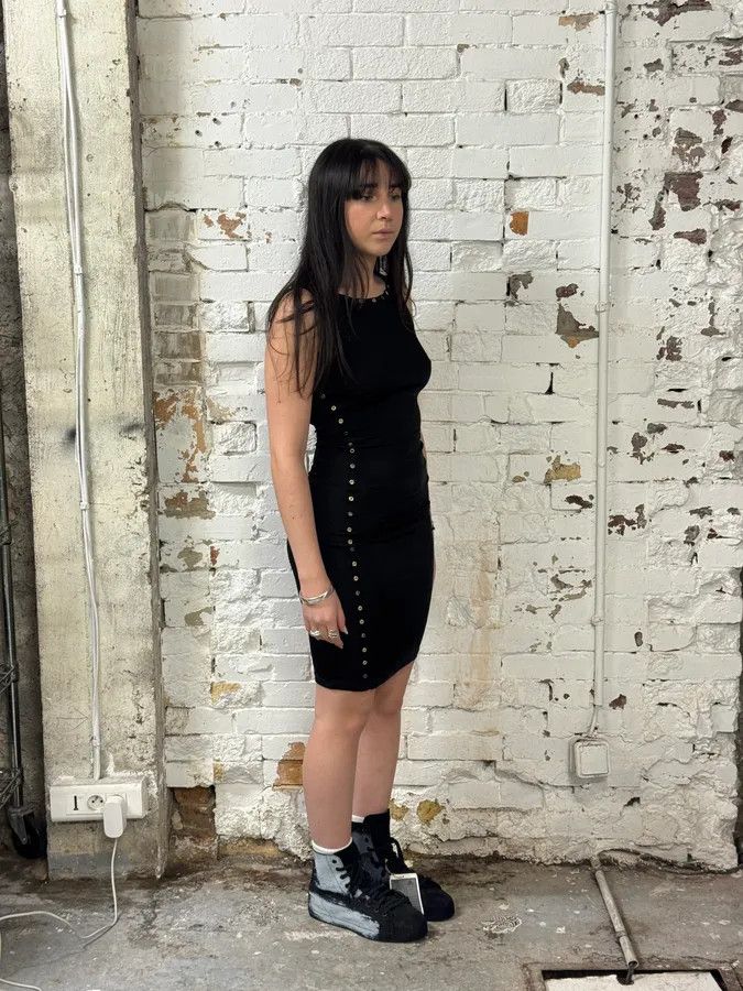 Versace 2000s Versace Eyelet Black Long Dress Size S / US 4 / IT 40 - 4 Thumbnail