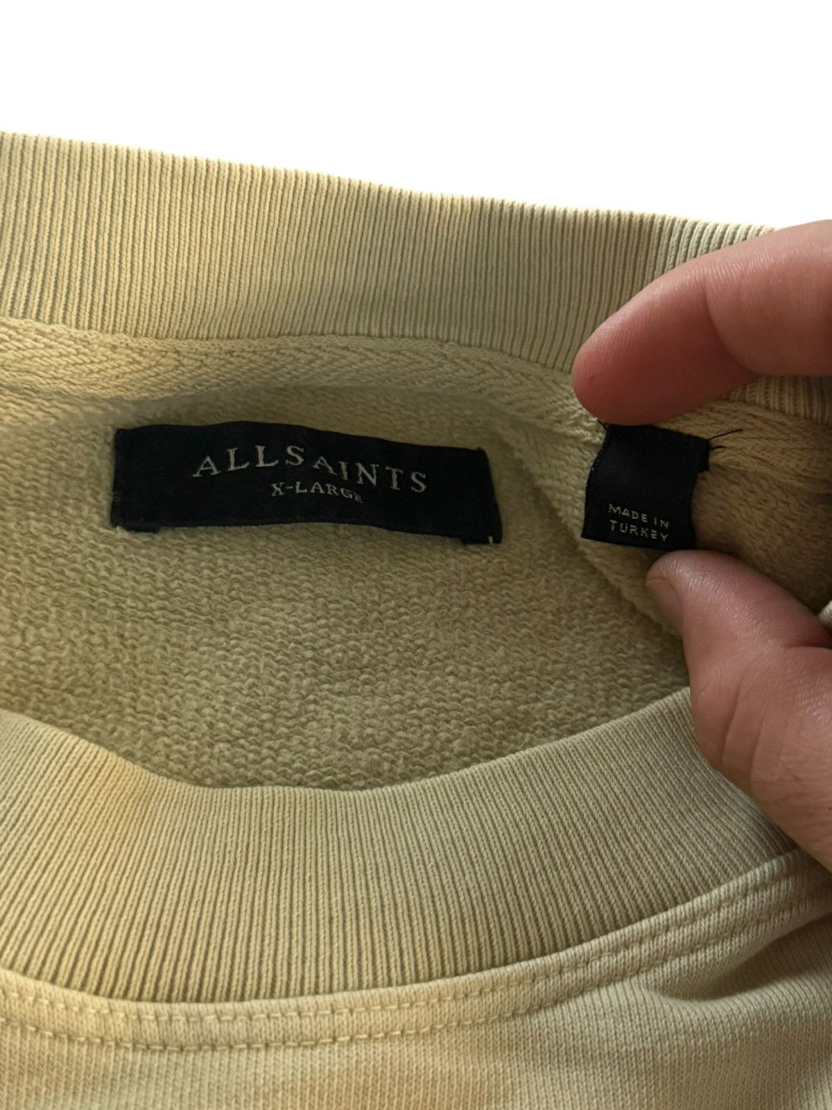Allsaints AllSaints Crew Sweatshirt Mens Xl Sand Beige Pullover Size US XL / EU 56 / 4 - 3 Thumbnail