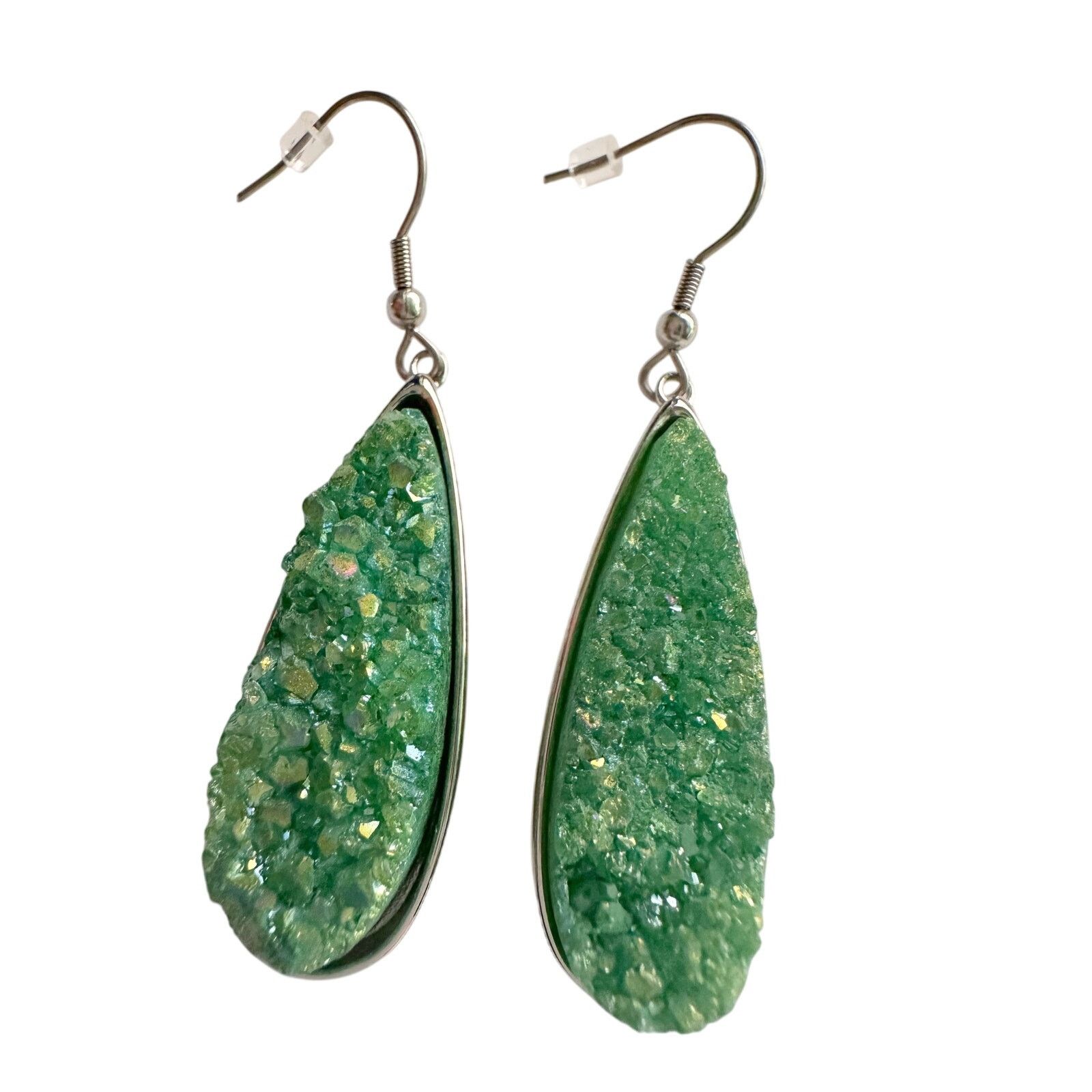 Other Kinsley Armelle Druzy Silver Jade Quartz Drop Earrings Size ONE SIZE - 1 Thumbnail