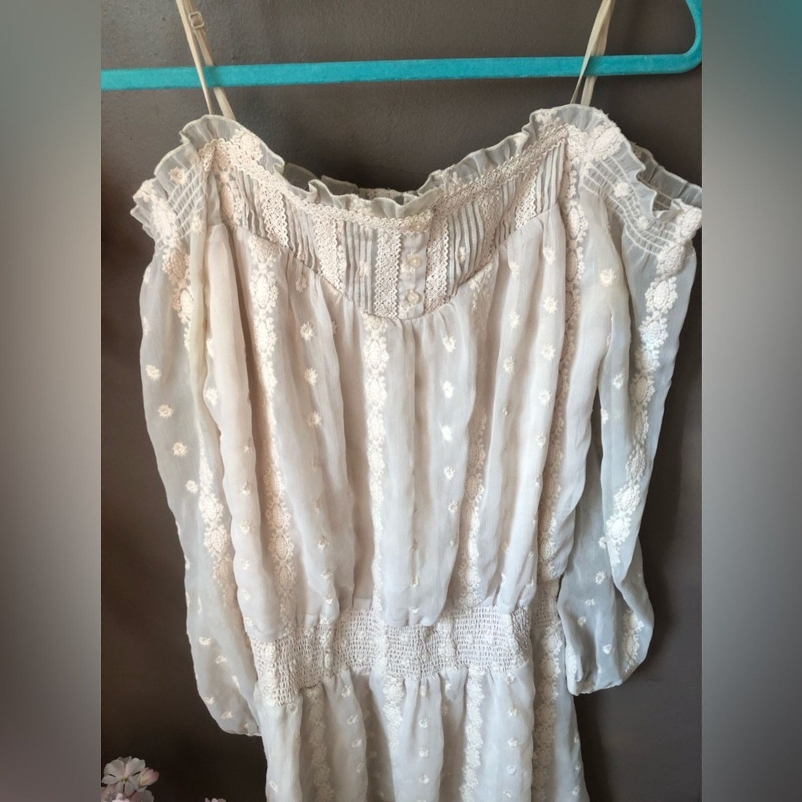 Free People Free people lace embroidered sheer long sleeve dress. Size S / US 4 / IT 40 - 7 Thumbnail