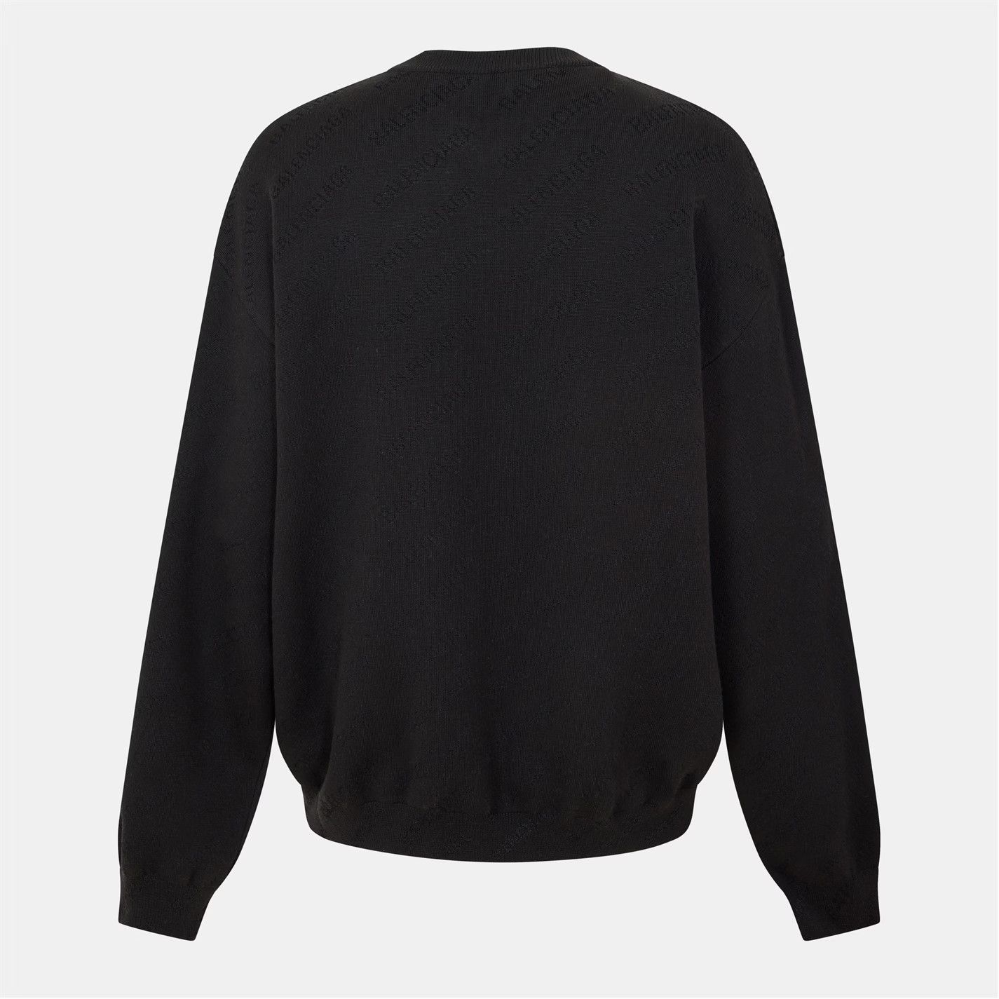 Balenciaga o1g2r1mq0226 All-Over Logo Crew Sweater In Black Size US XS / EU 42 / 0 - 2 Thumbnail
