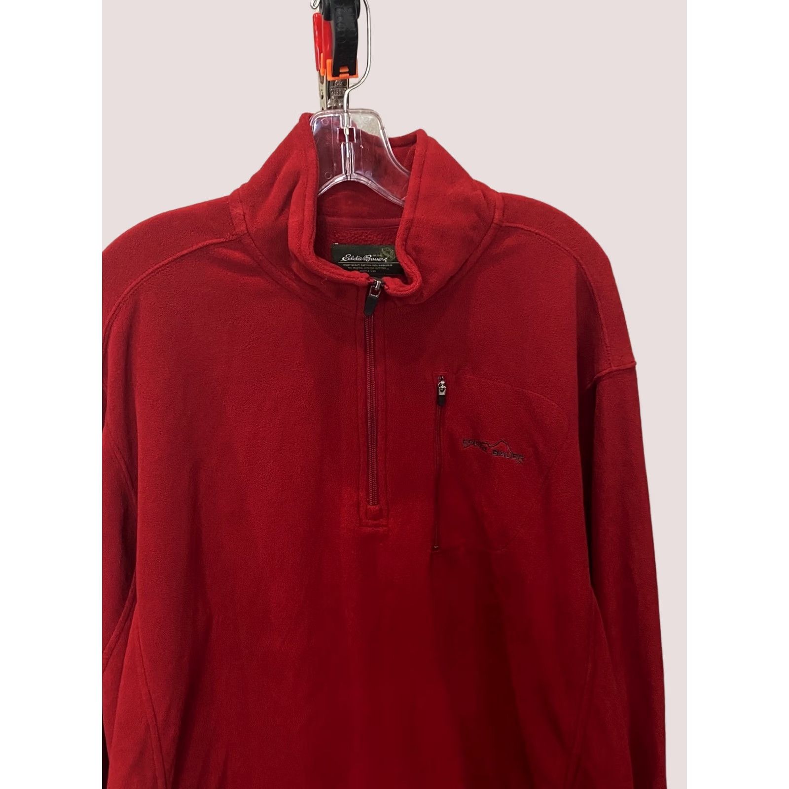 Eddie Bauer Eddie Bauer Red Fleece Zippered SWEATER XL Extra Large Mens Multicolor Zip Pullover Knit Sweater Size US XL / EU 56 / 4 - 1 Thumbnail