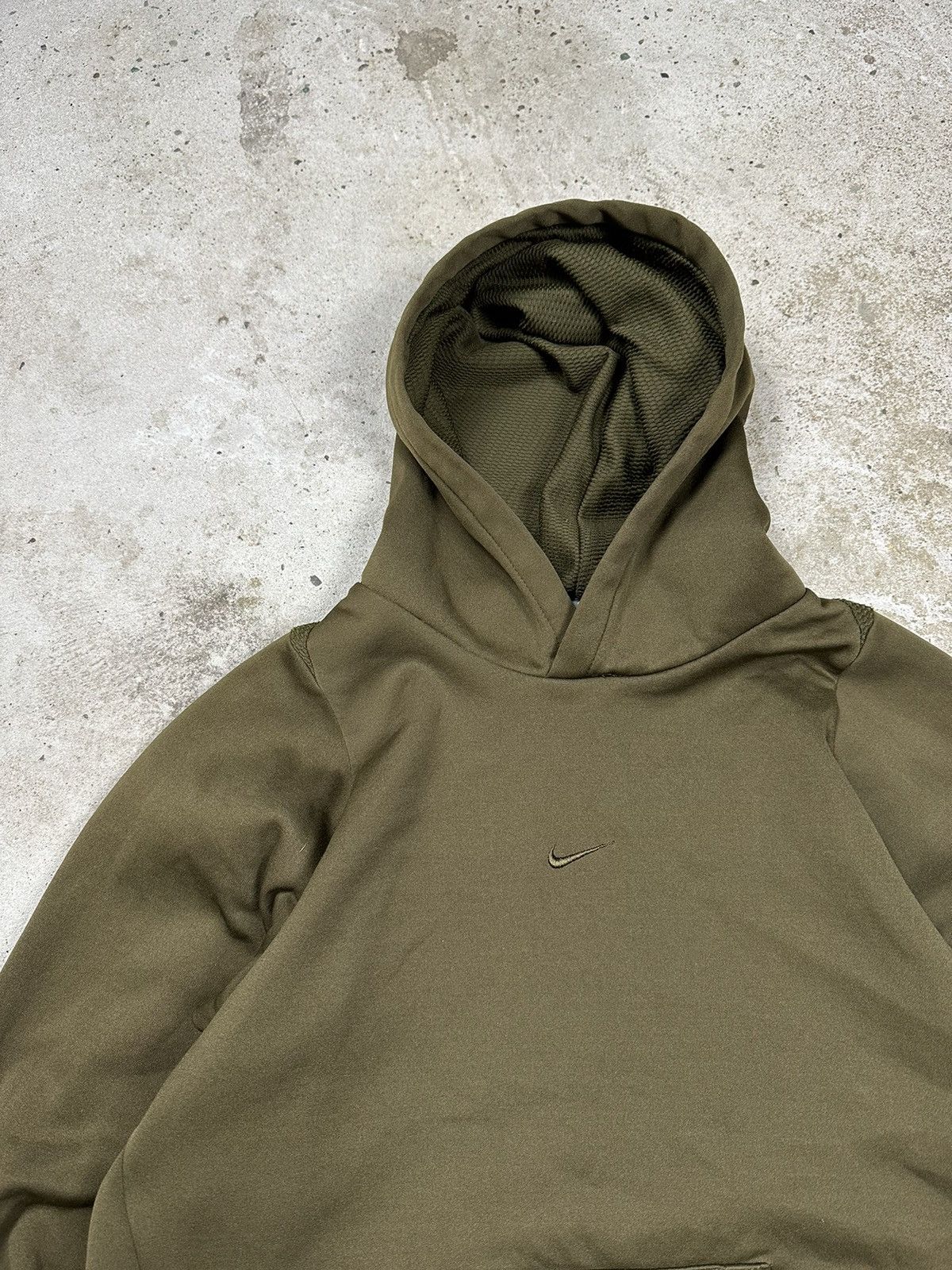 ‼️ Vintage y2k Nike Khaki Center Swoosh Hoodie Rare