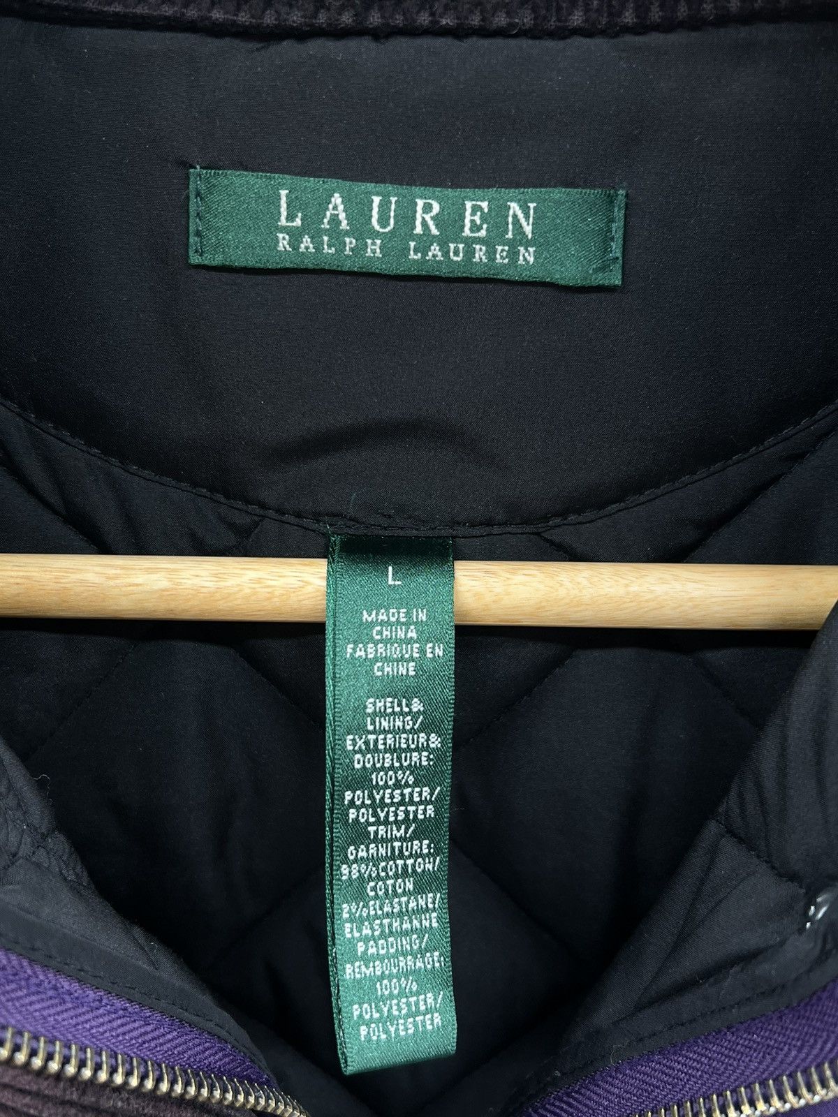 Lauren Ralph Lauren Lauren Ralph Lauren Quilted Jacket Women's Purple Corduroy Size L / US 10 / IT 46 - 3 Thumbnail