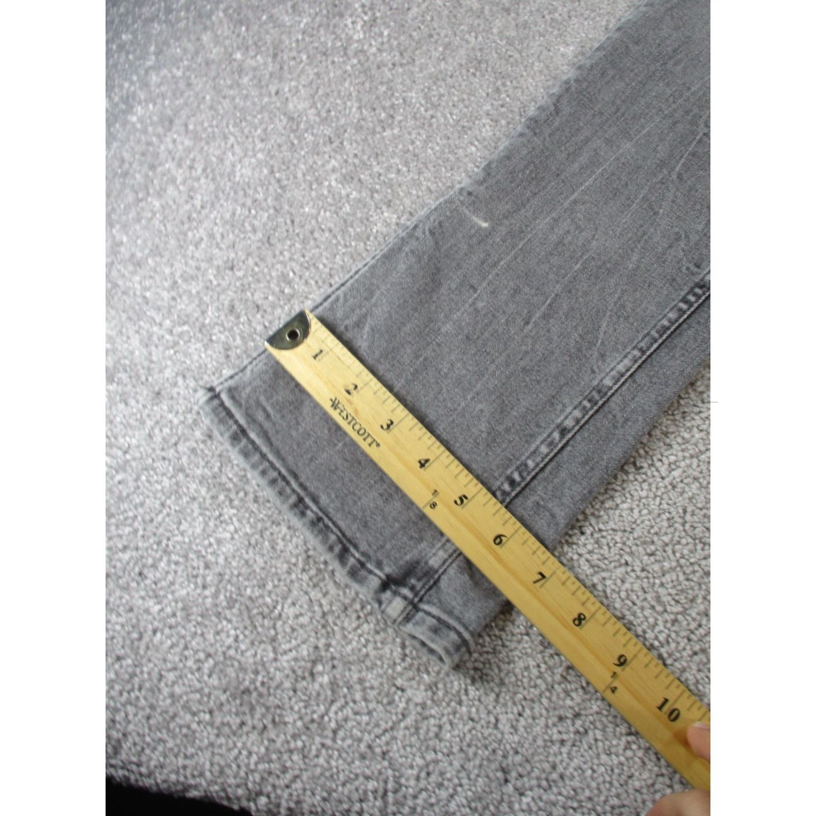 Zara Zara Jeans Womens 6 Tall Gray Denim Split Hem Slim Straight 33.5" Size 28" / US 6 / IT 42 - 7 Thumbnail