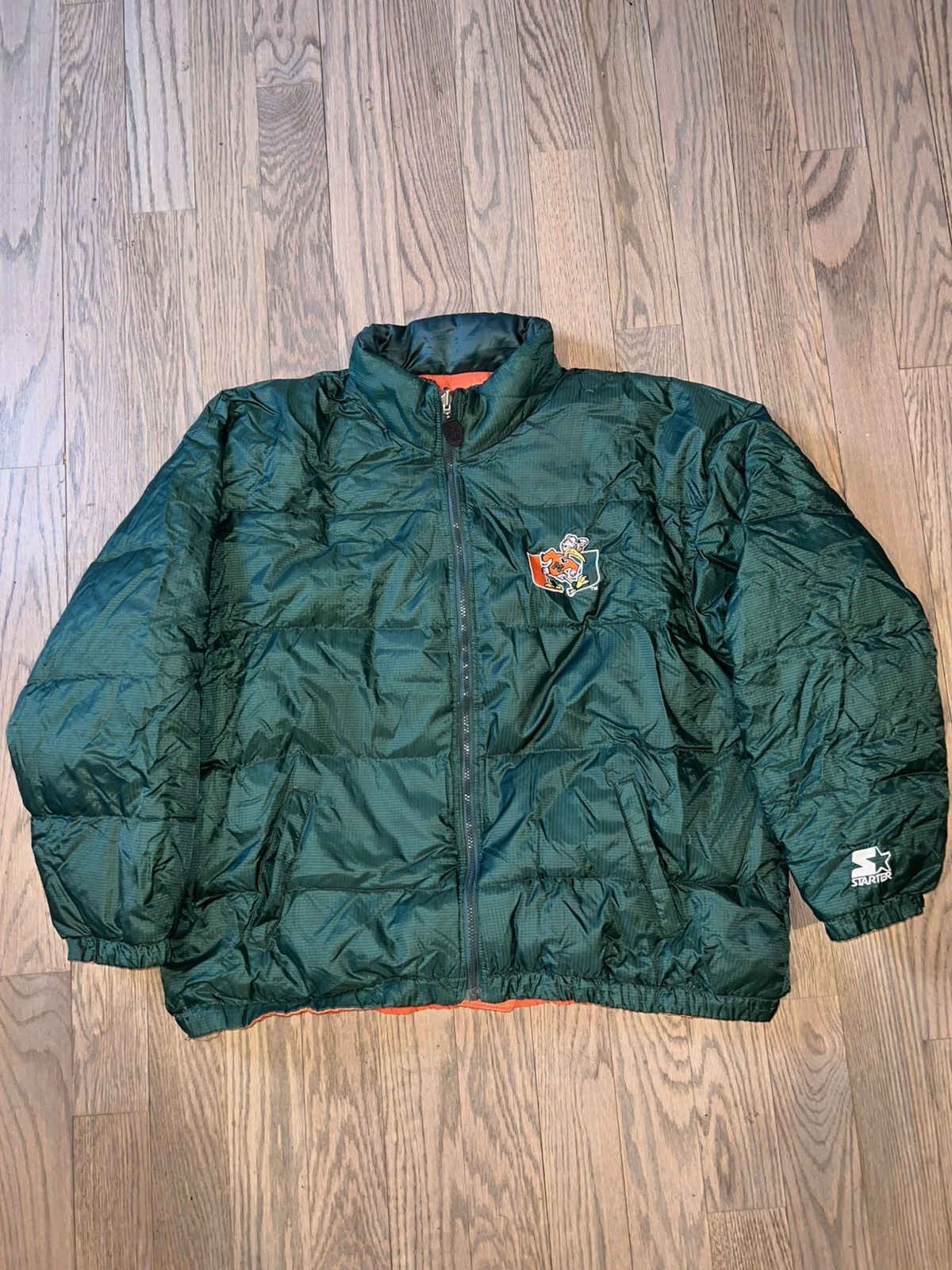 Starter Starter Miami Hurricanes Reversible Jacket Green/Orange Size US L / EU 52-54 / 3 - 1 Thumbnail