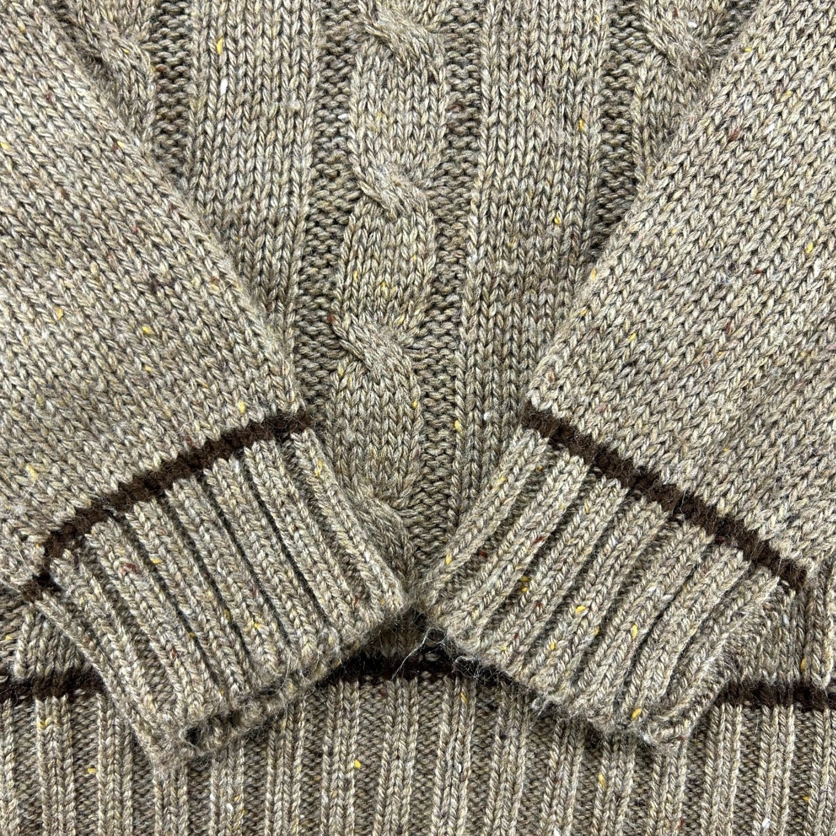 Vintage VINTAGE Kingsport Sweater Womens L Beige Wool Cable Knit Pullover 90s Speckle Crew Neck Long Sleeve Regular Fit 90s Womens Size L / US 10 / IT 46 - 3 Thumbnail