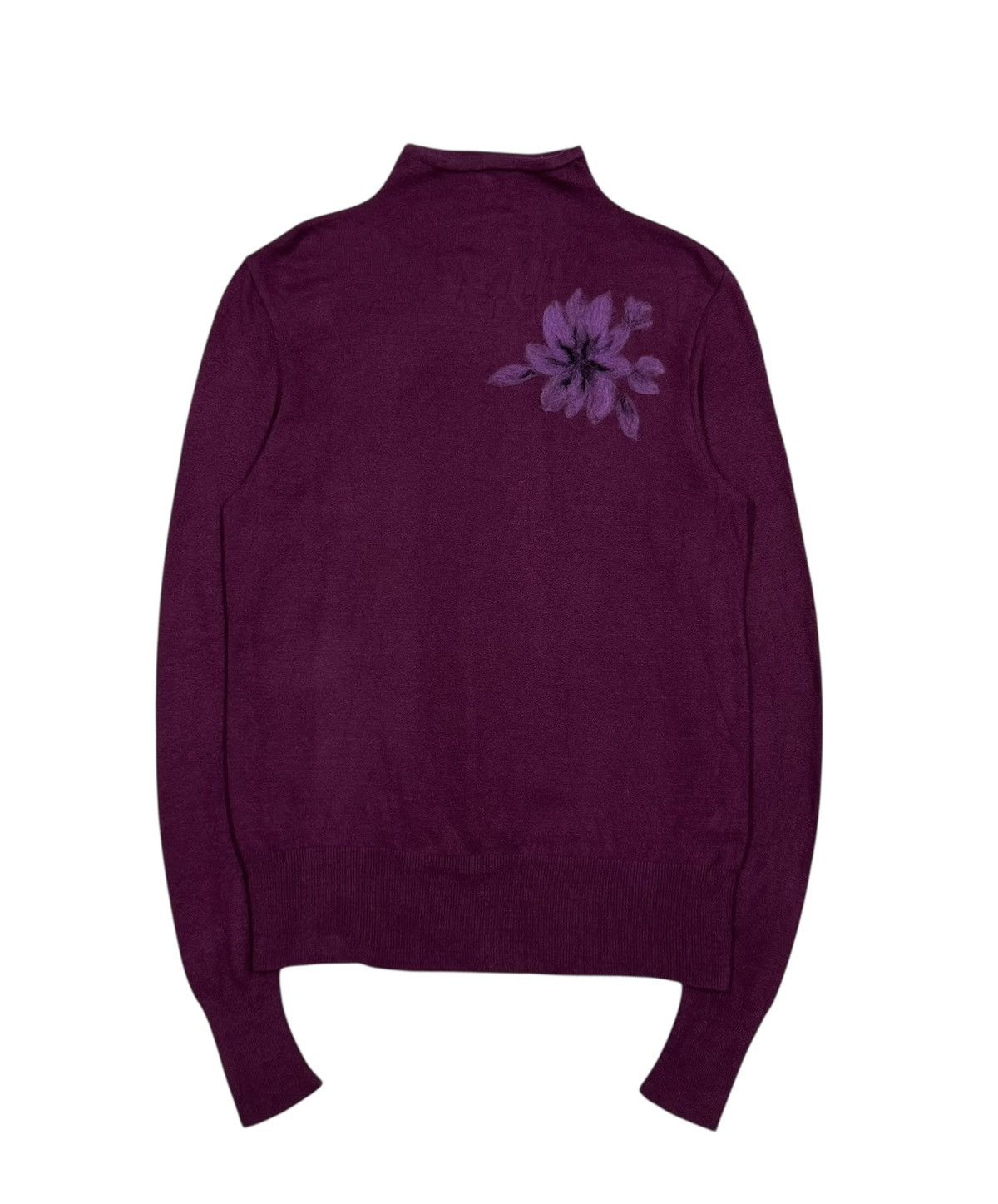 Kenzo Vtg🔥Kenzo High Neck Jumper Mohair Flowers Embossed Knitwear Size US M / EU 48-50 / 2 - 1 Thumbnail