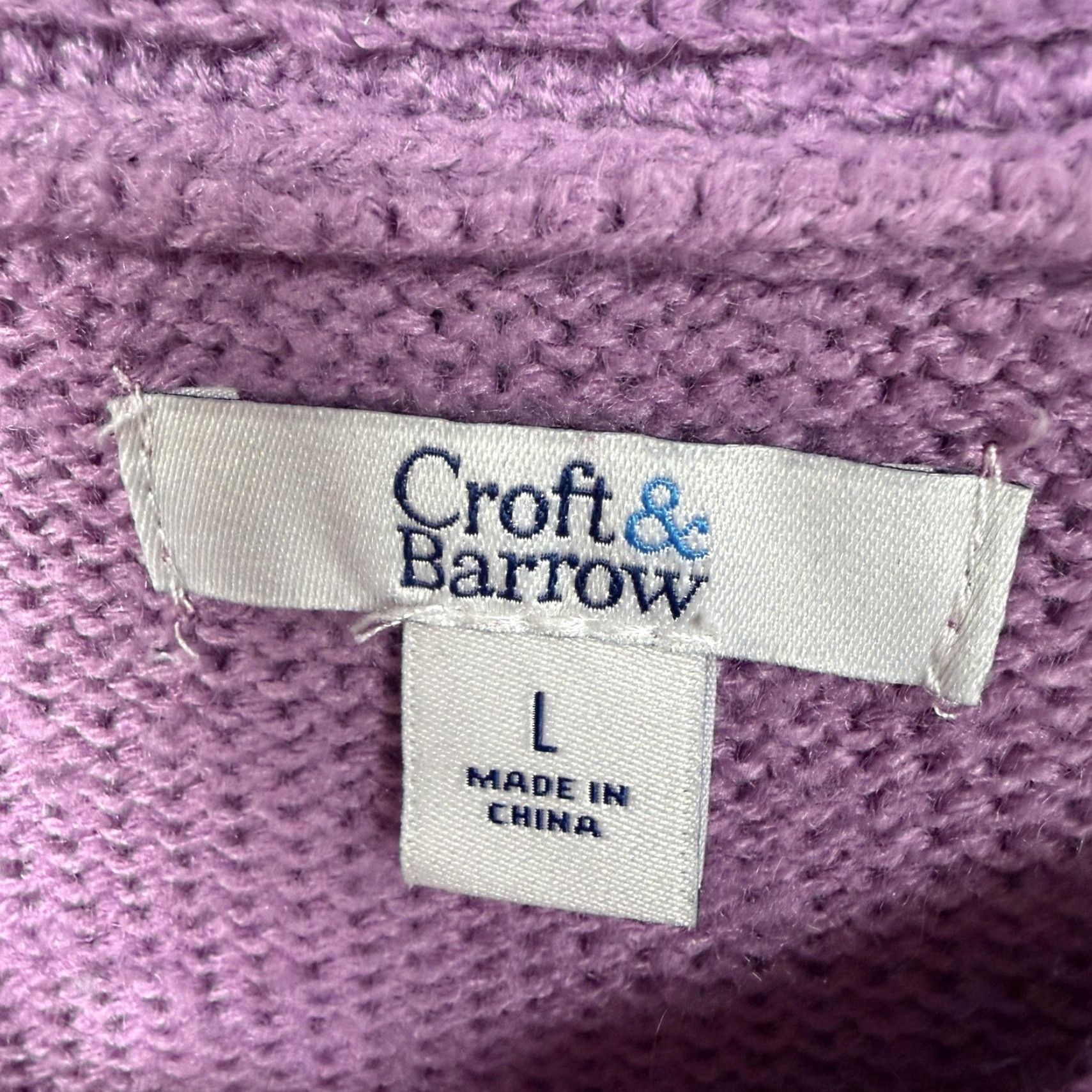 Croft & Barrow Croft & Barrow Sweater Womens L Lilac Lattice Cable Knit Cozy Preppy Grandmacore Size L / US 10 / IT 46 - 5 Thumbnail