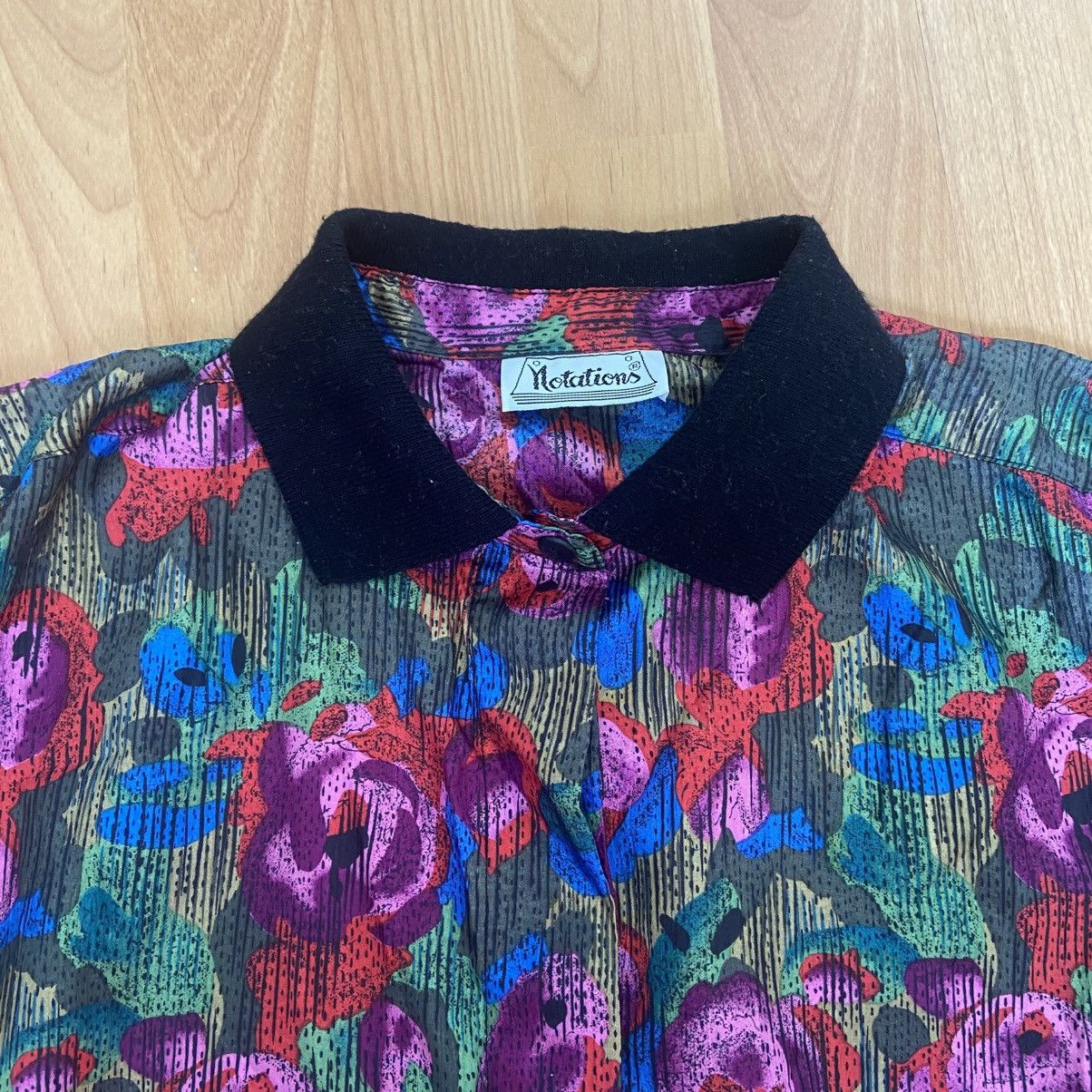 Vintage Notations All Over Floral Print Vintage Blouse Size L / US 10 / IT 46 - 4 Thumbnail